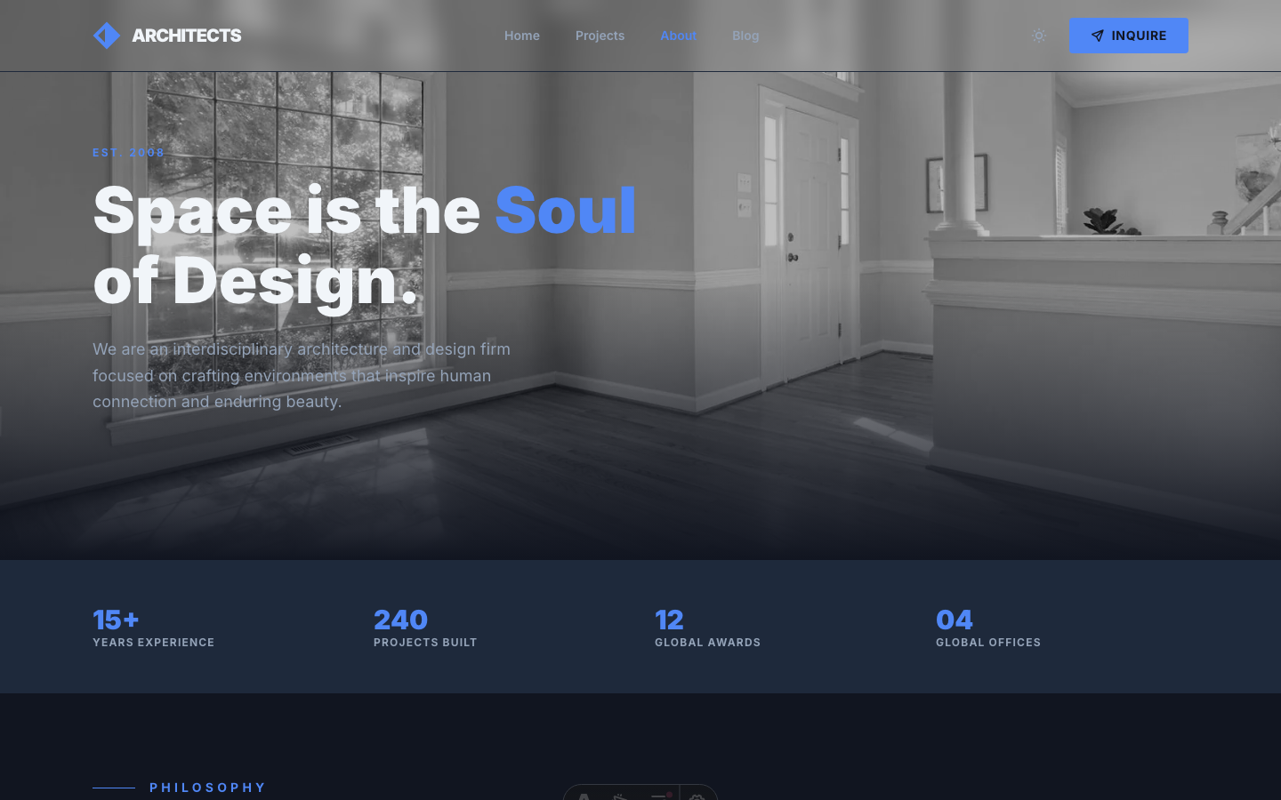 Form & Function Architects website template — page 2