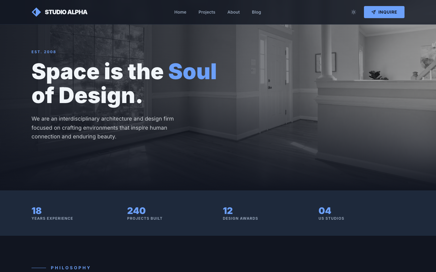 Form & Function Architects website template preview 2