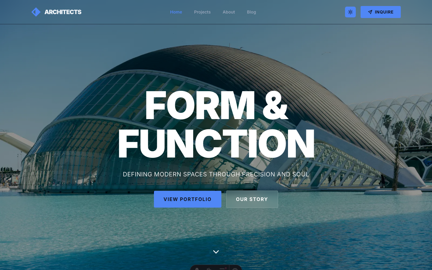 Form & Function Architects website template preview