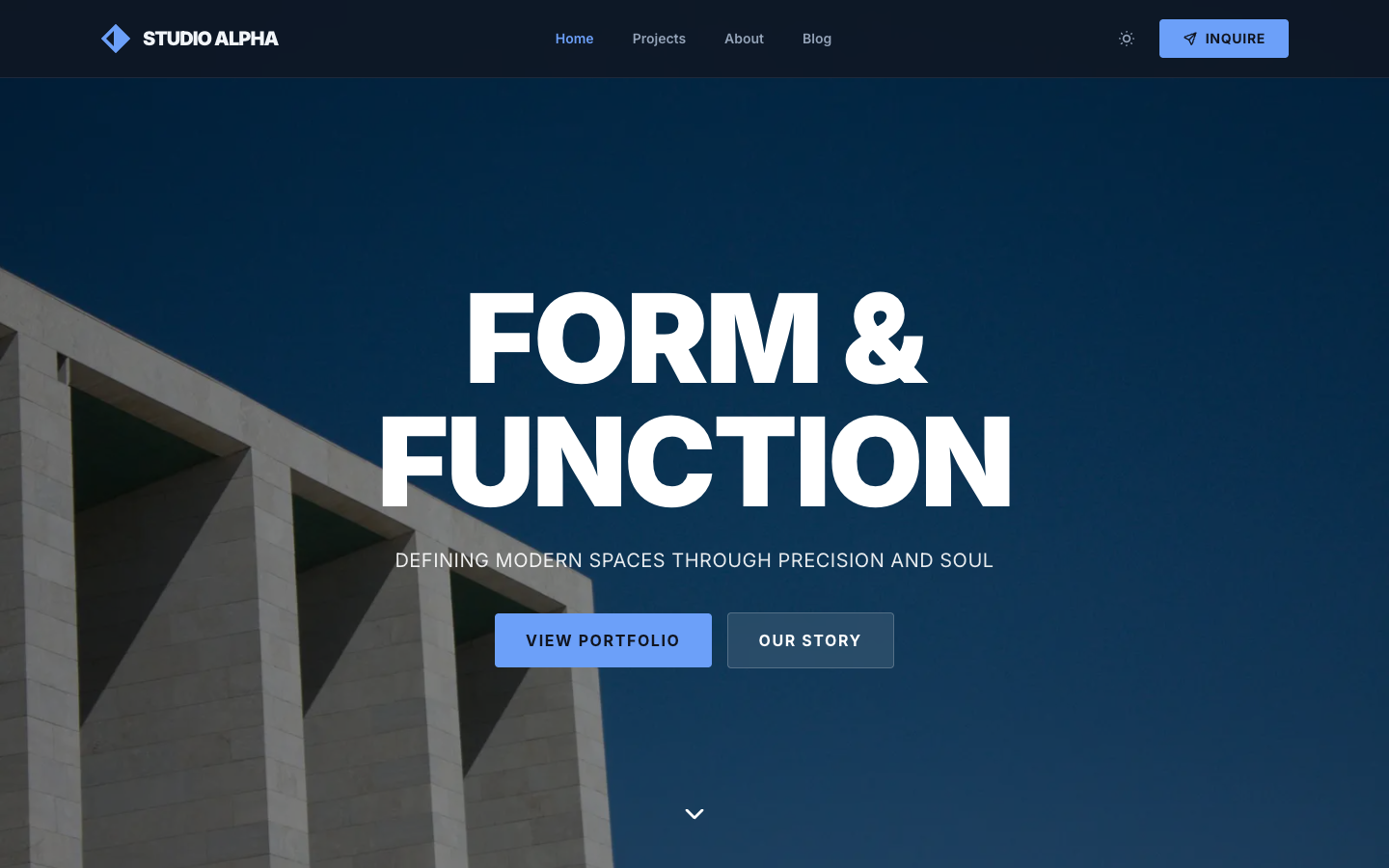Form & Function Architects website template preview