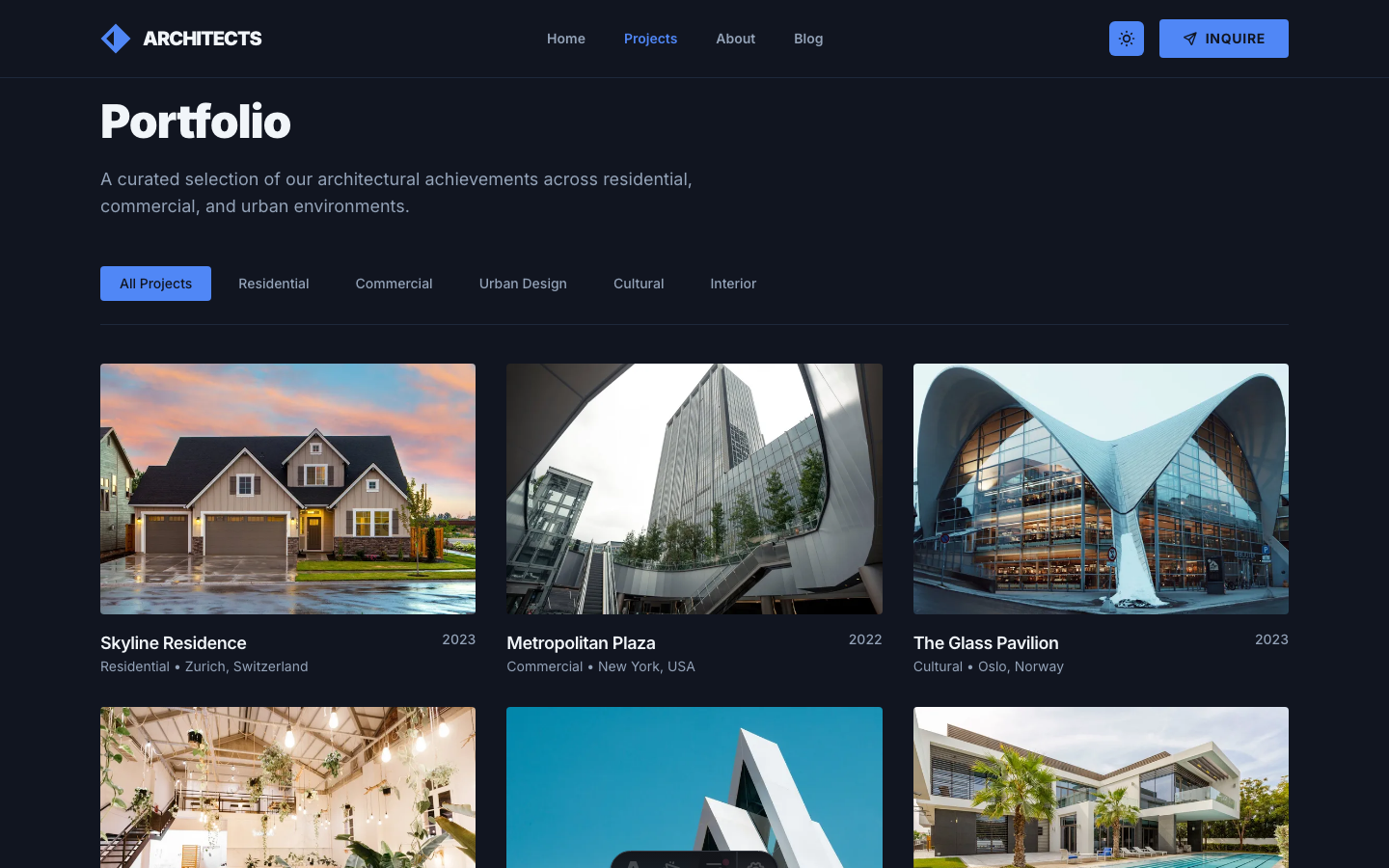 Form & Function Architects website template — page 6