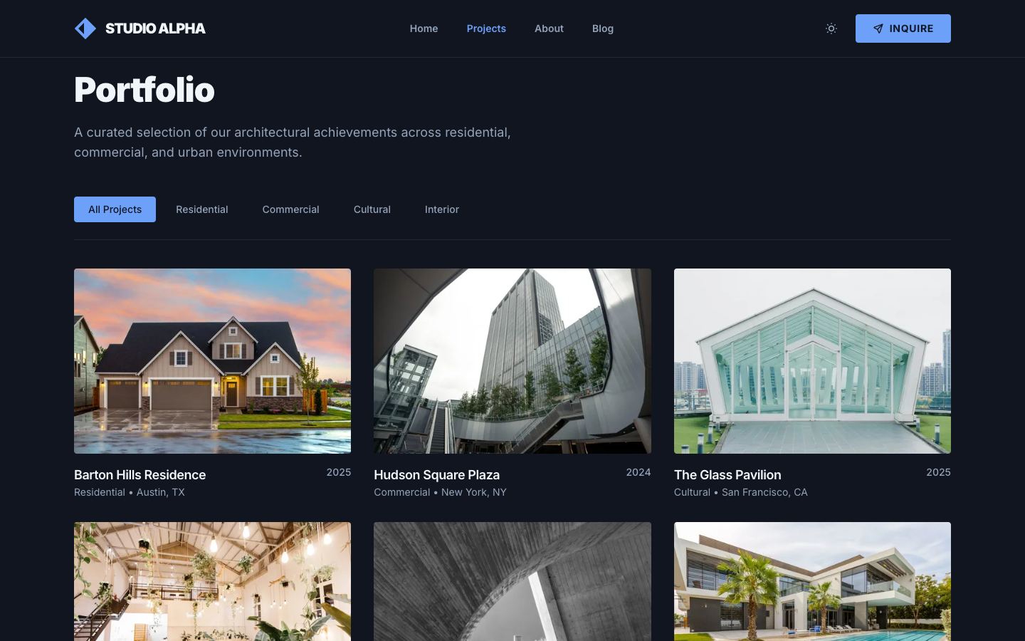Form & Function Architects website template preview 6