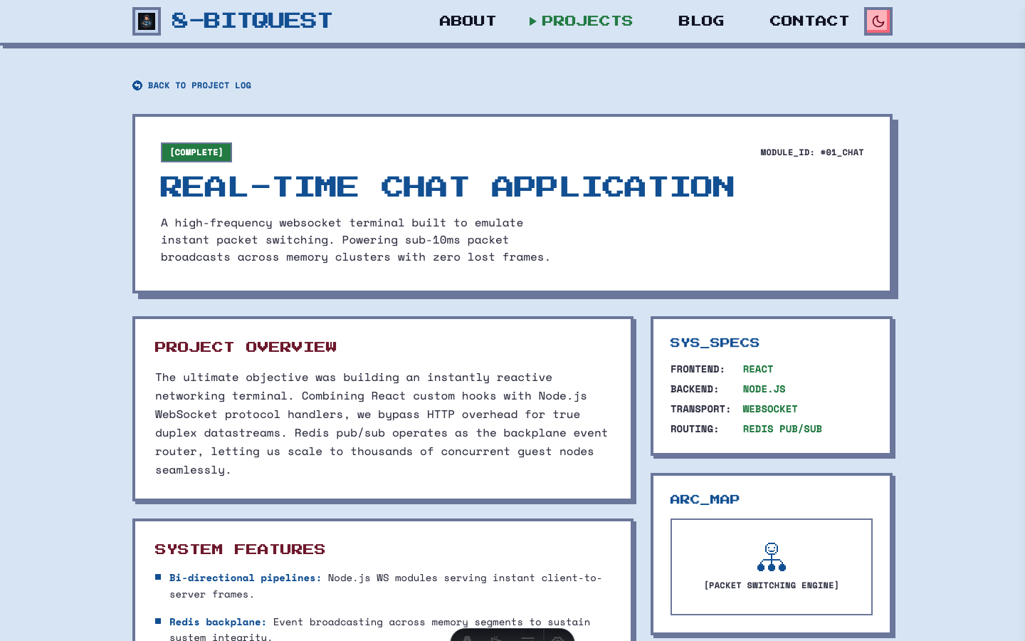 8-Bit Quest website template — page 8