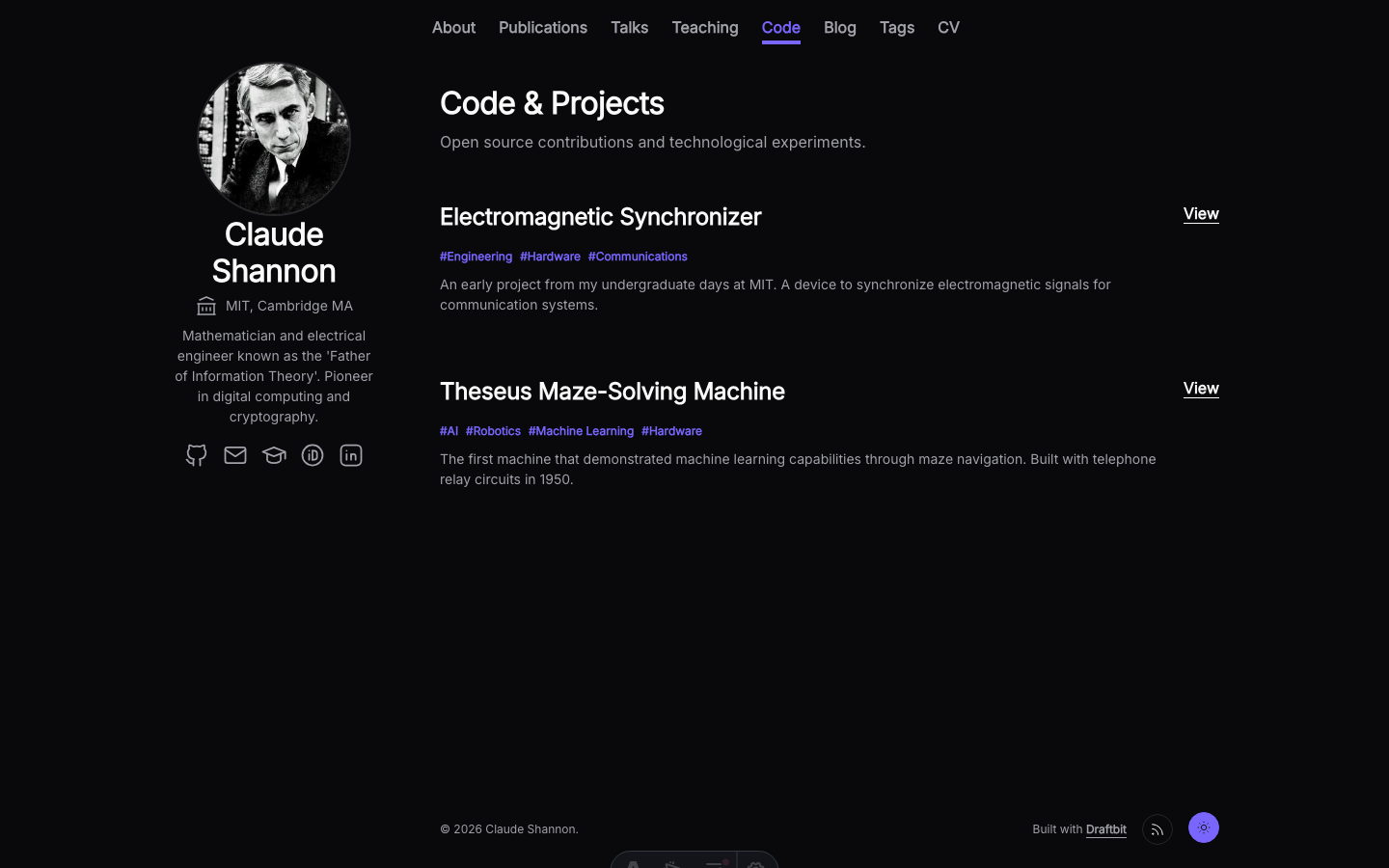 Academic Portfolio website template — page 5