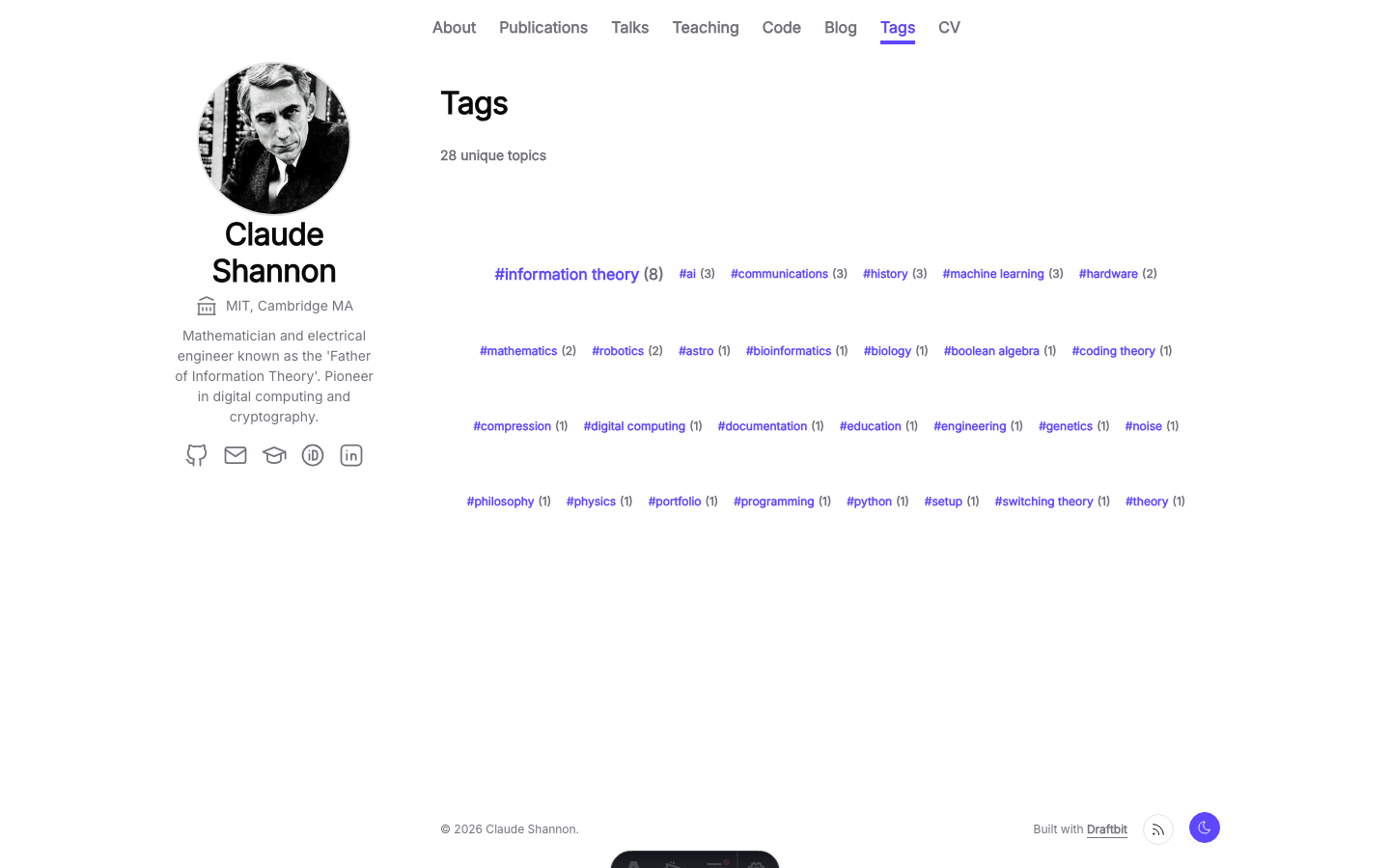 Academic Portfolio website template — page 7