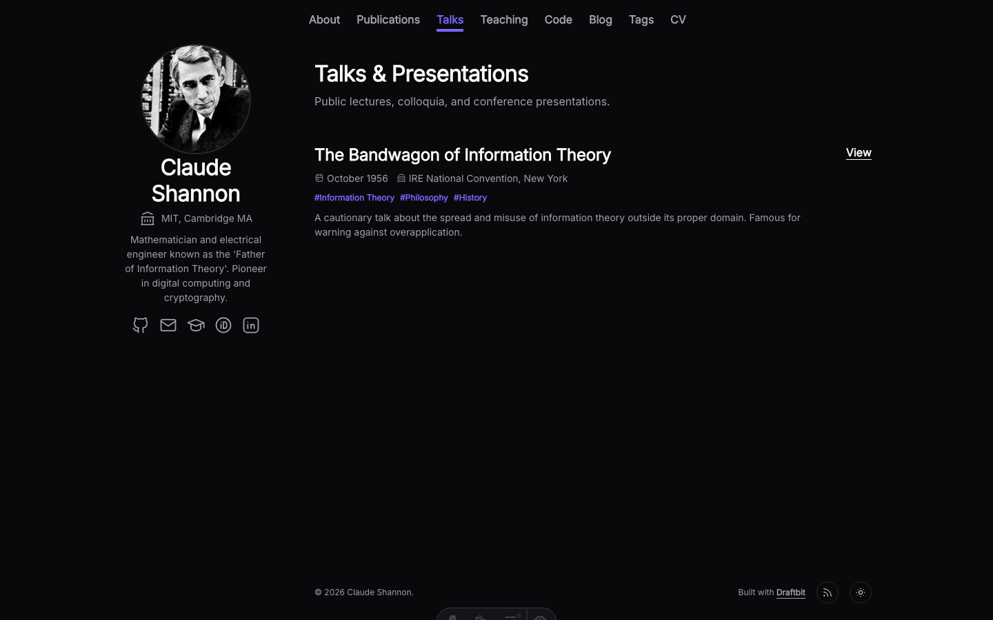 Academic Portfolio website template — page 8
