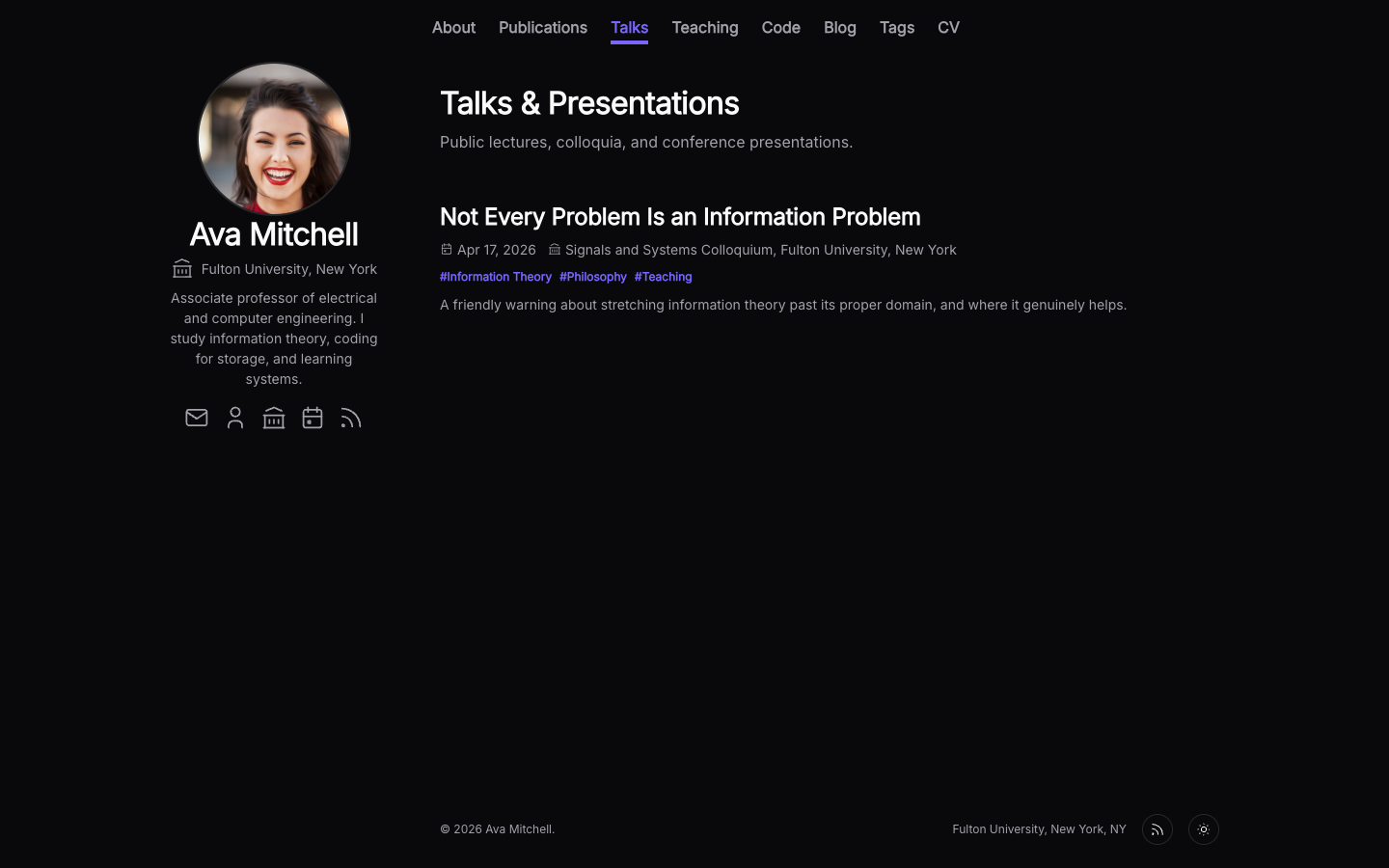 Academic Portfolio website template preview 8
