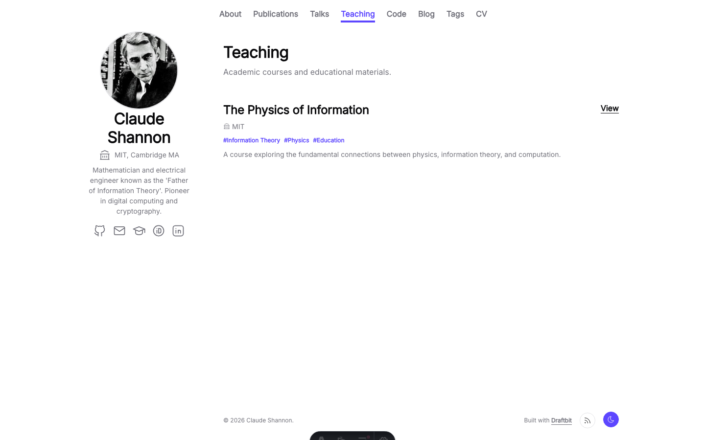 Academic Portfolio website template — page 9