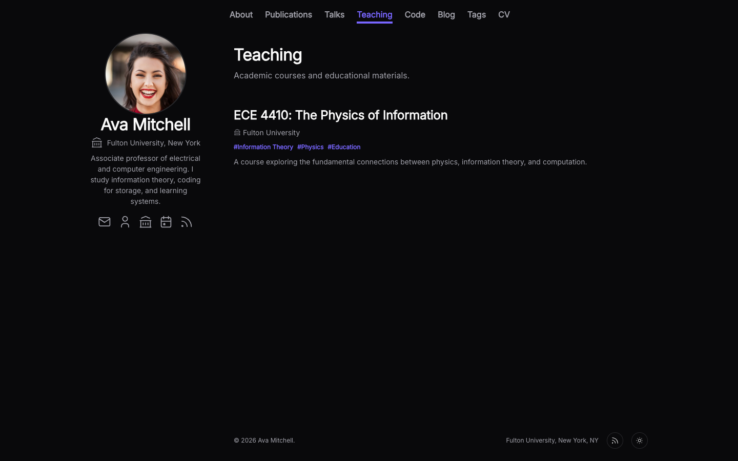 Academic Portfolio website template preview 9