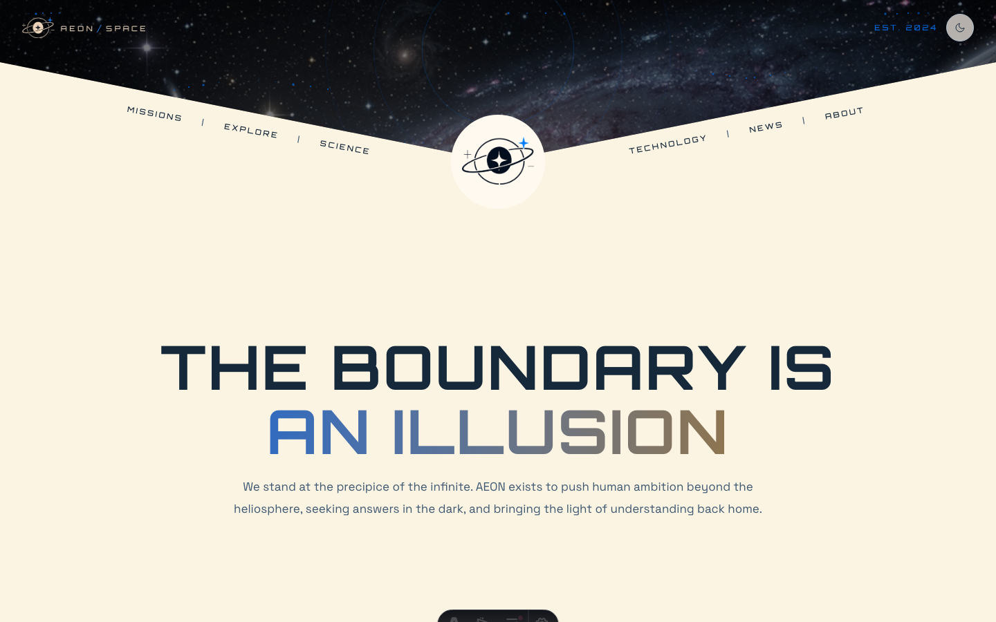 Aeon Space Agency website template preview