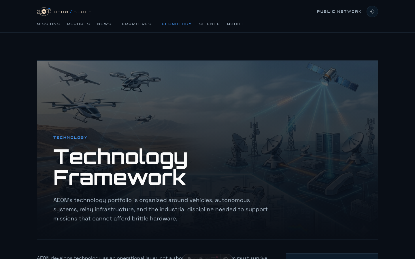 Aeon Space Agency website template — page 10