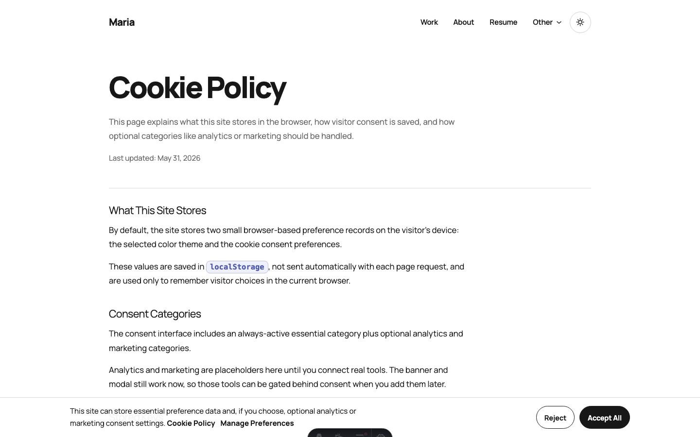 Alba website template — page 4