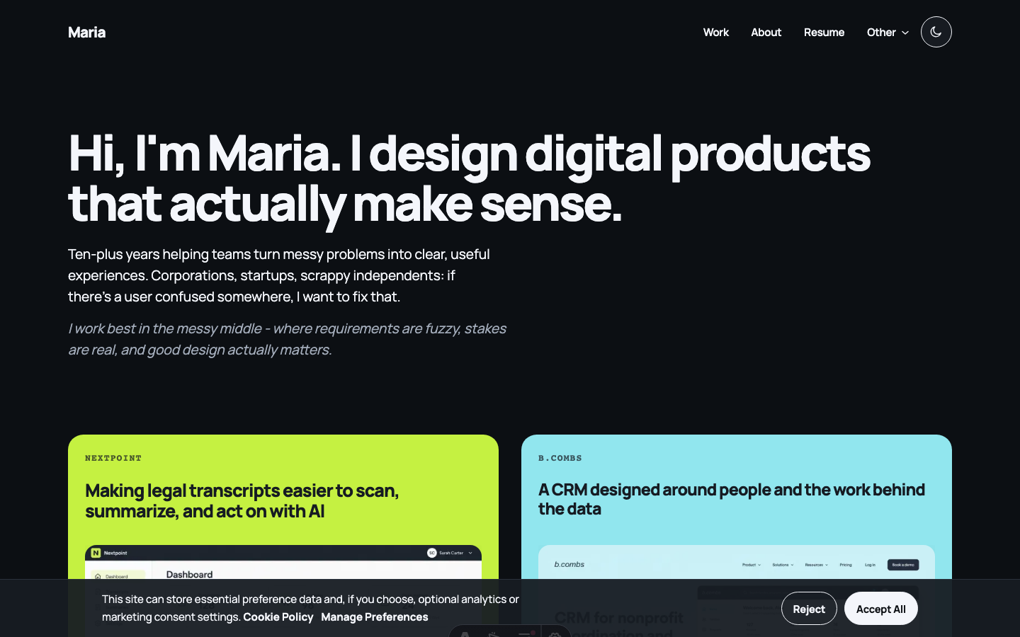 Alba website template — page 2
