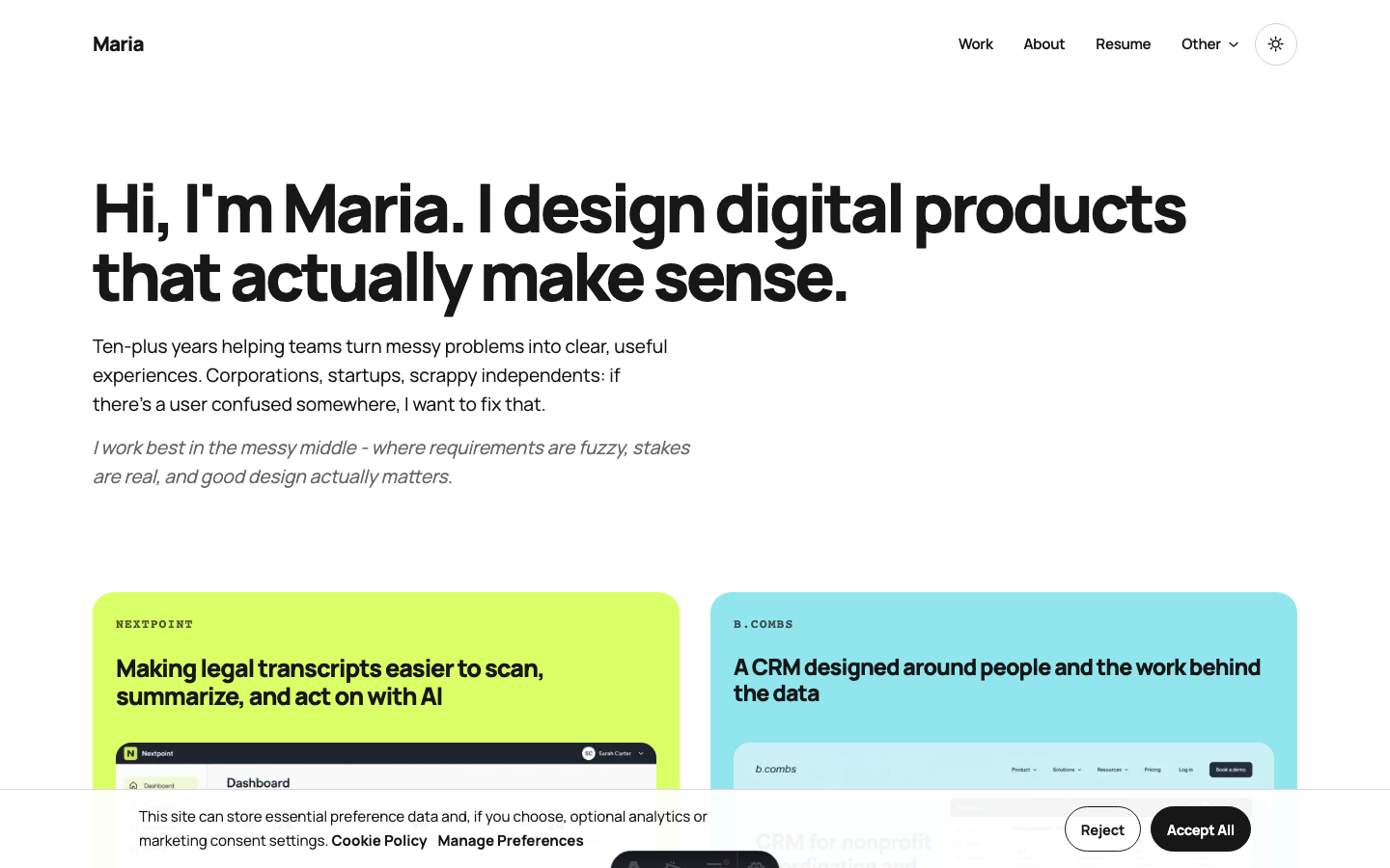 Alba website template preview