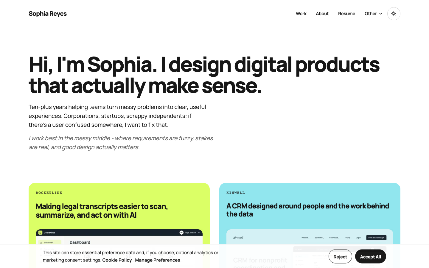 Alba website template preview