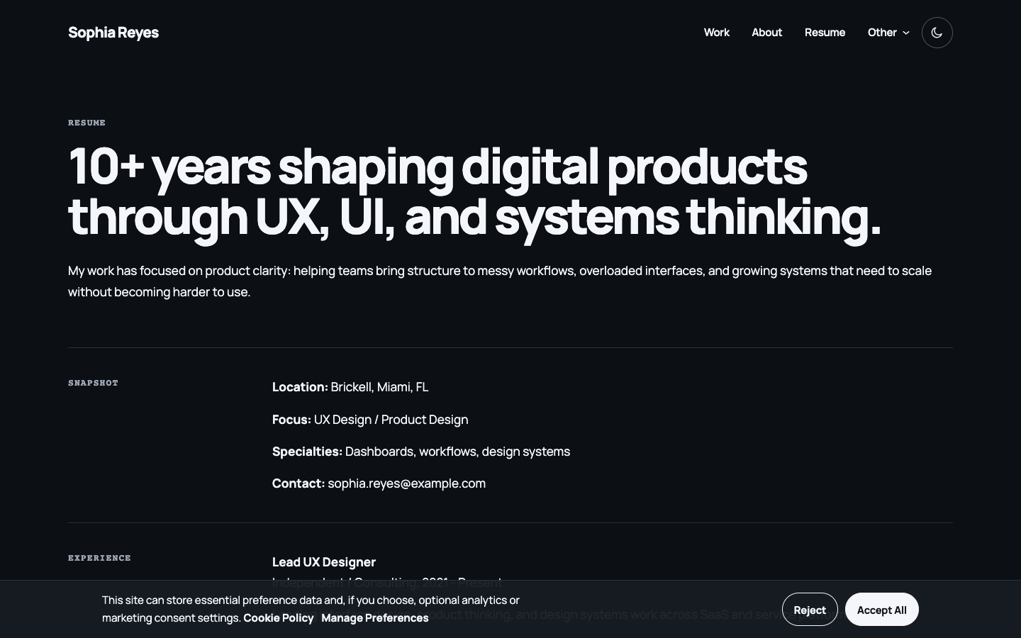 Alba website template preview 6