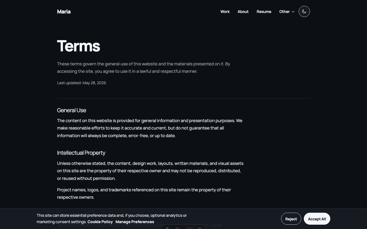 Alba website template — page 7