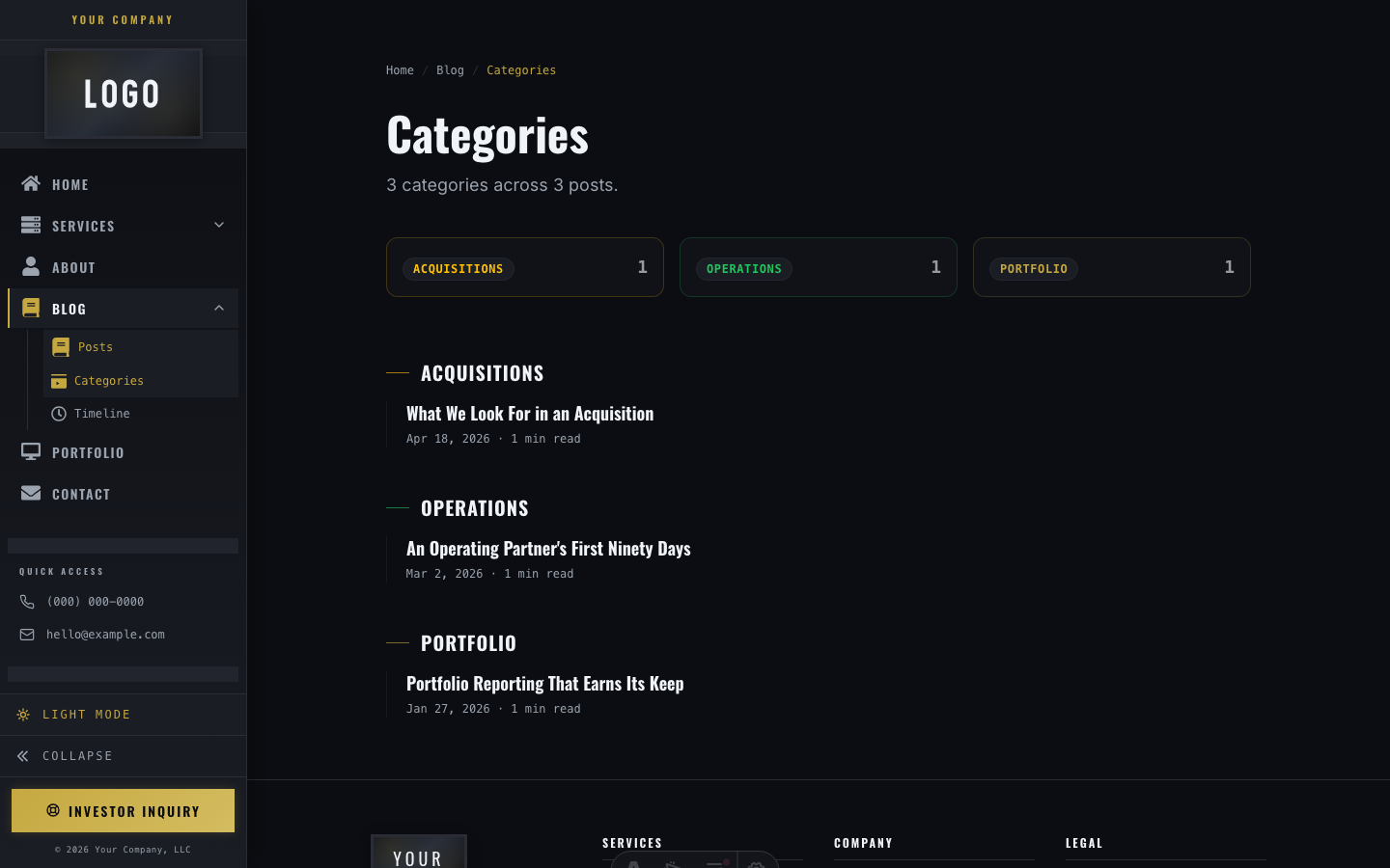 Apex Services website template — page 4