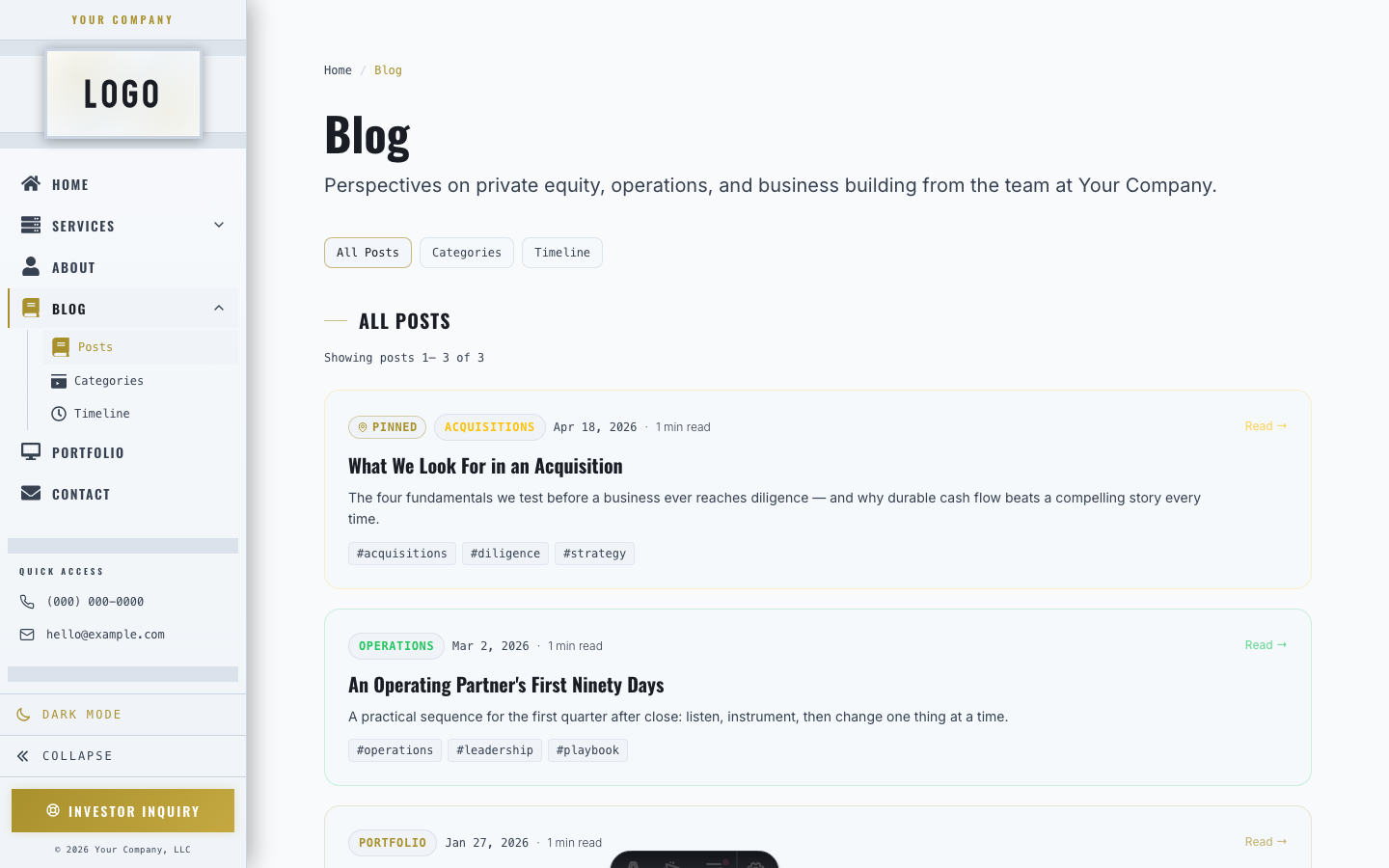 Apex Services website template — page 5
