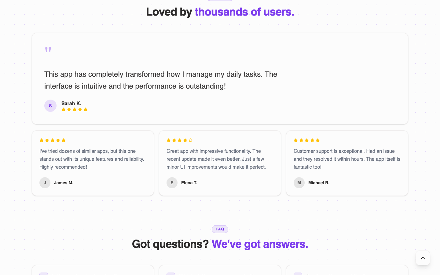 App Landing website template preview 5