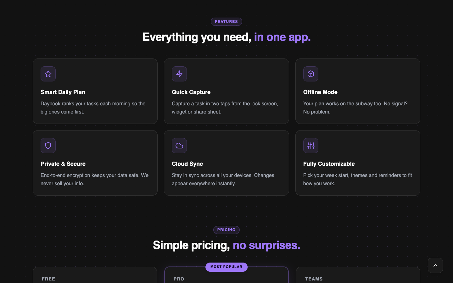 App Landing website template preview 4