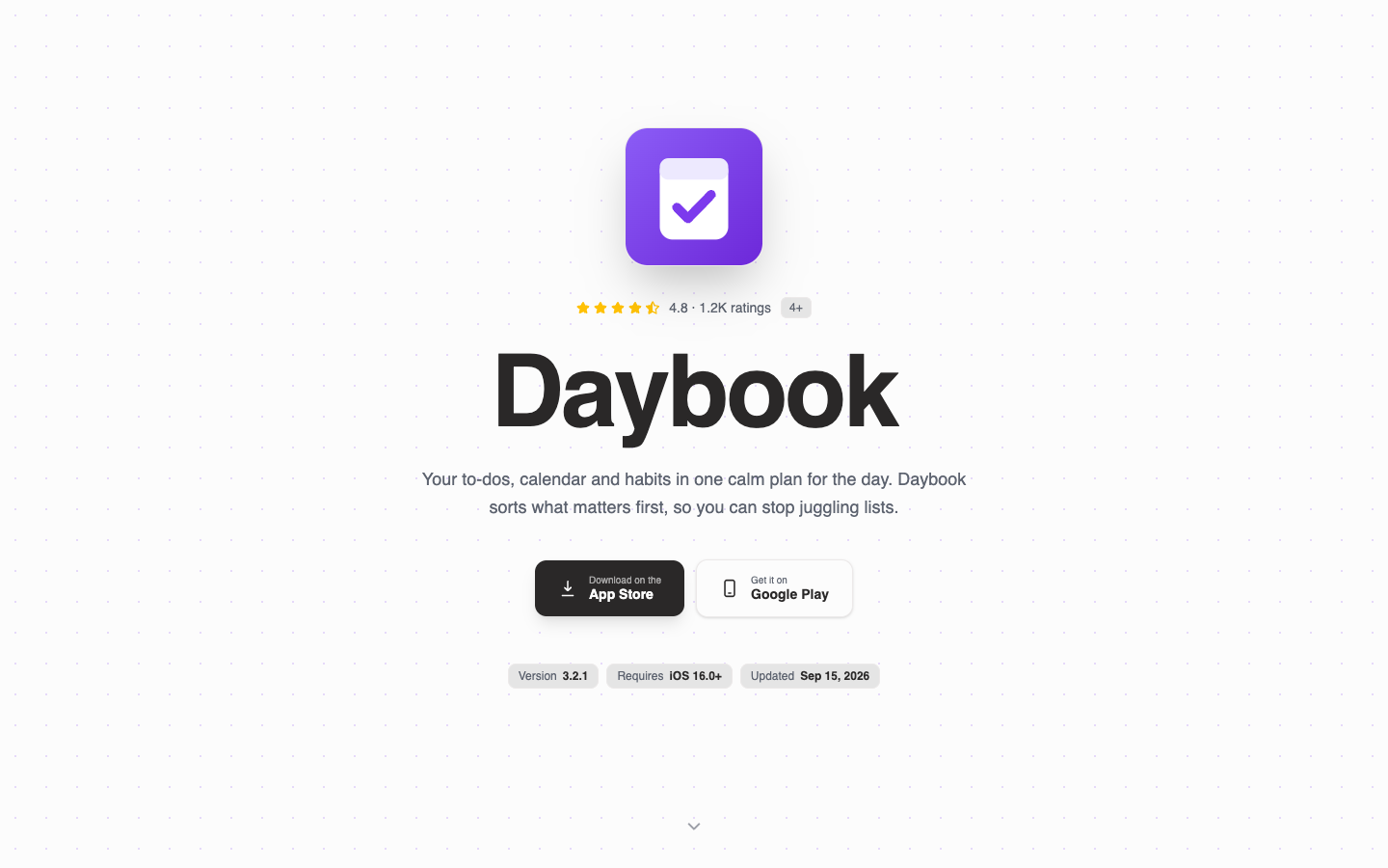 App Landing website template preview