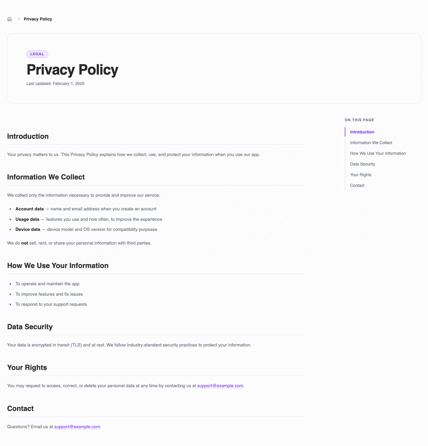 App Landing website template preview 6