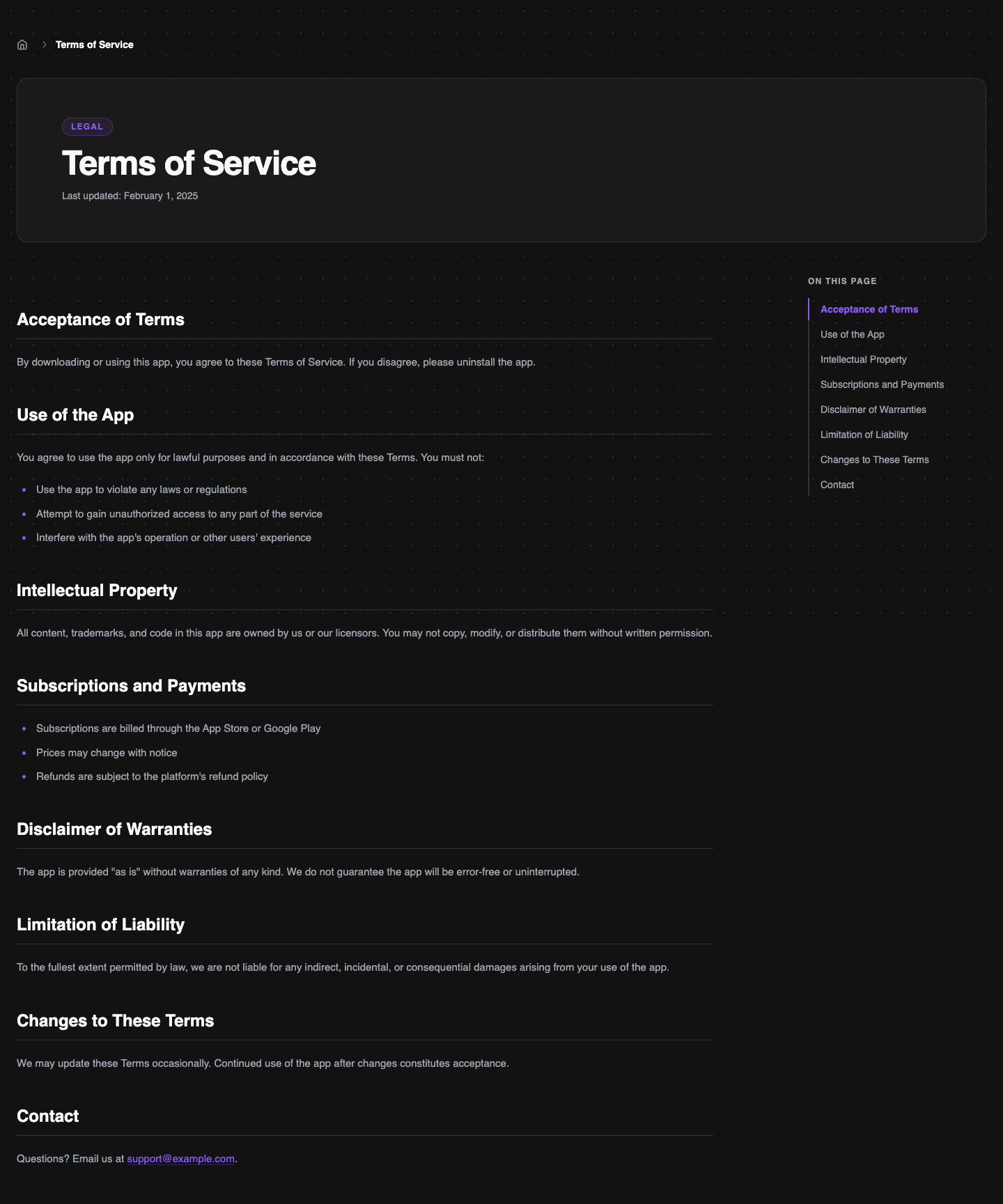 App Landing website template preview 7