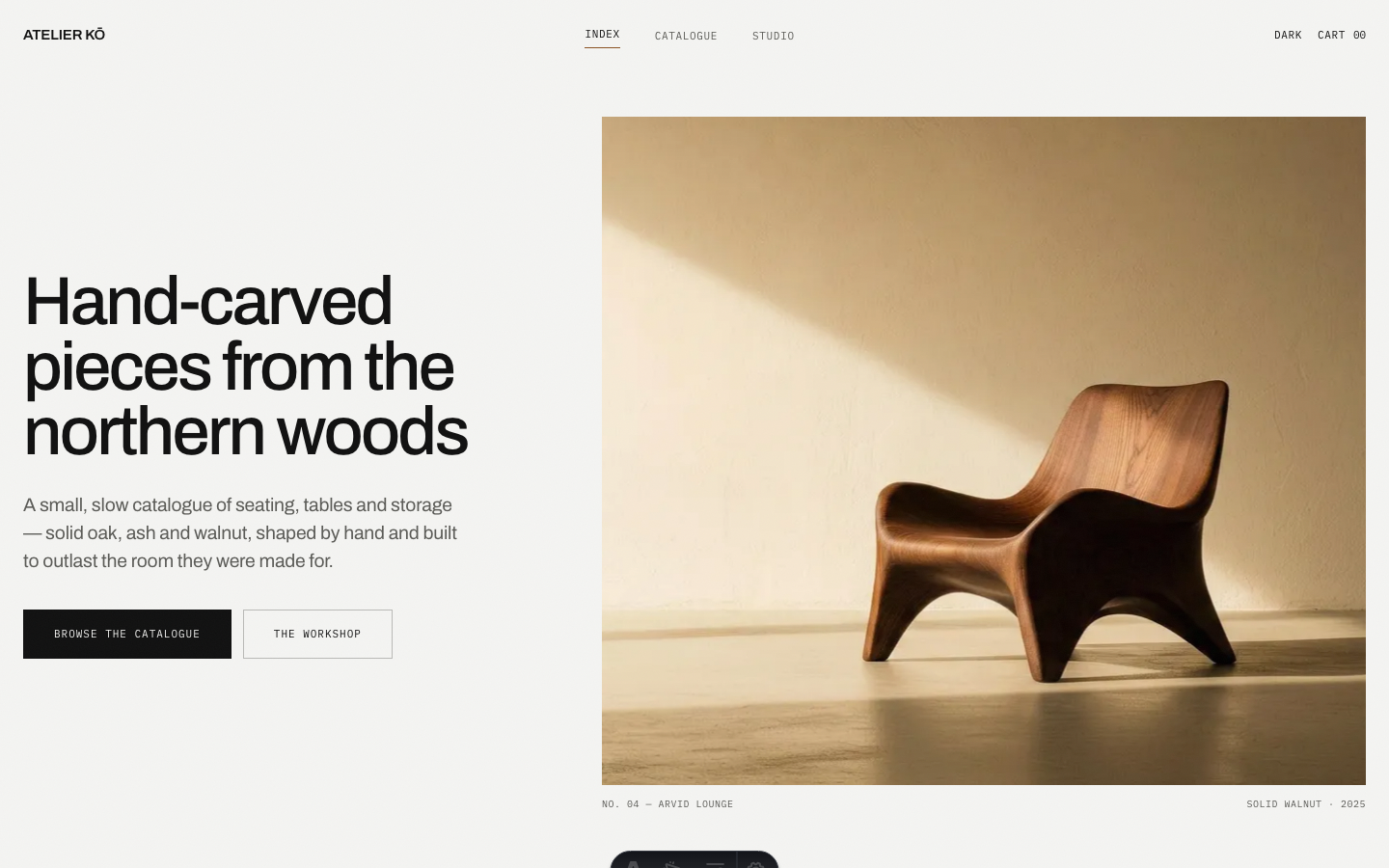 Atelier Ko website template preview