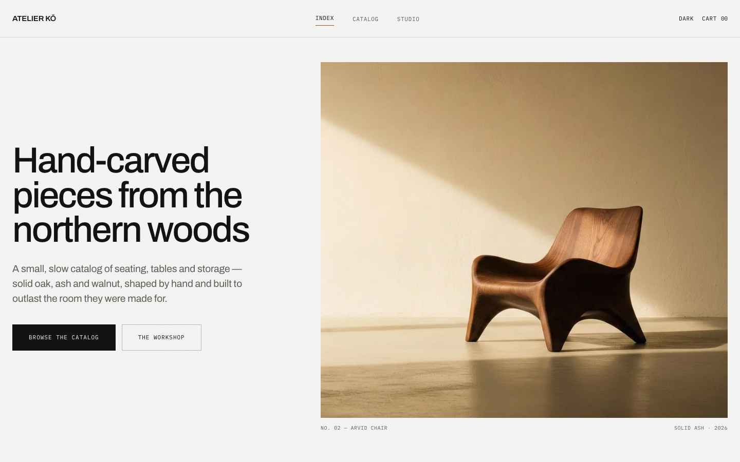 Atelier Ko website template preview