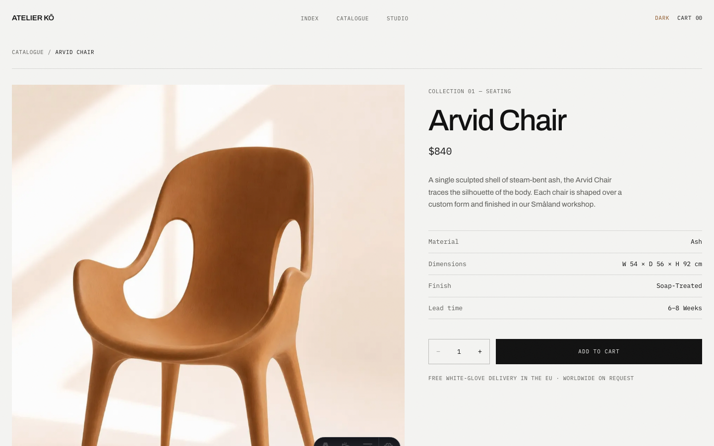 Atelier Ko website template — page 5