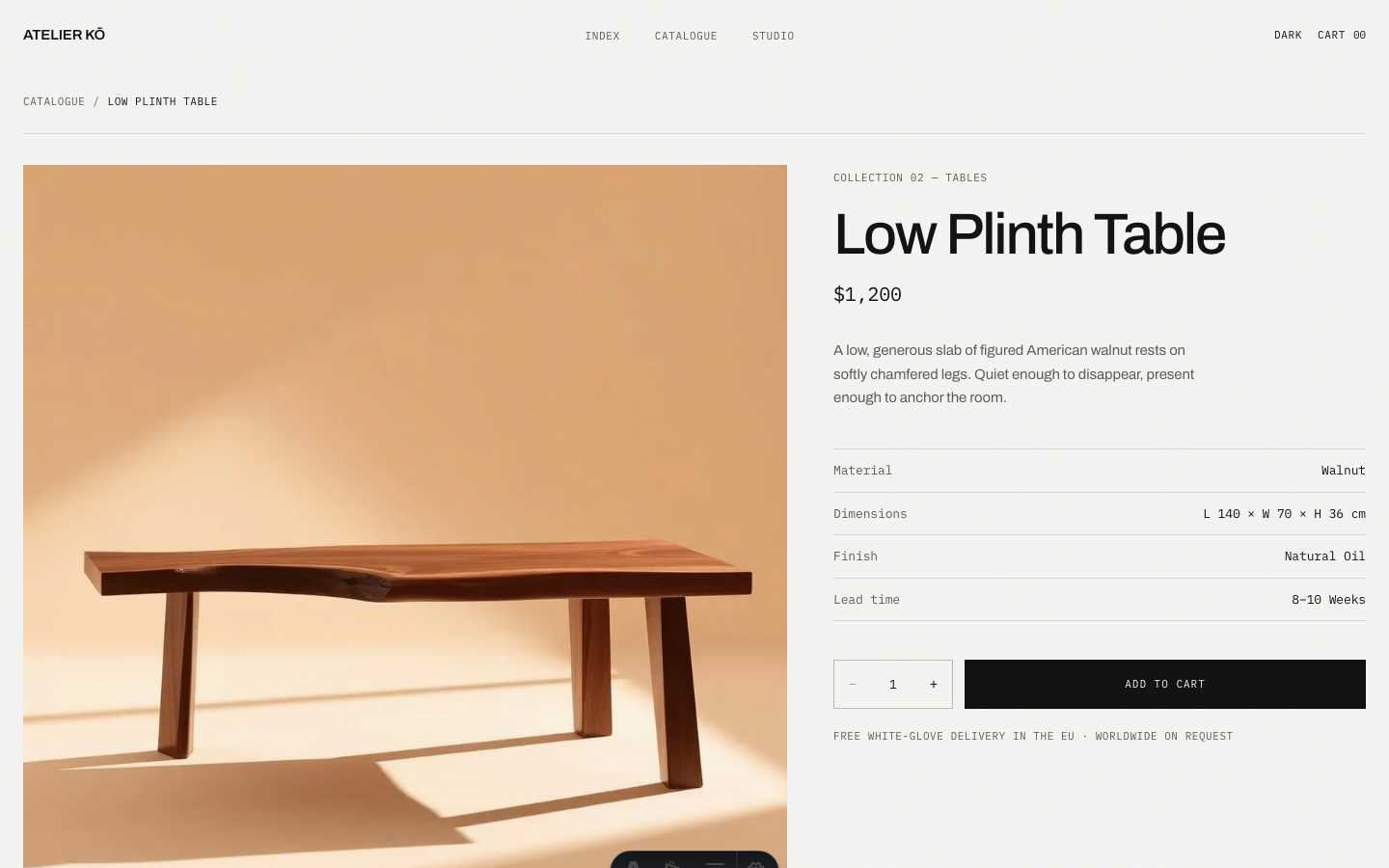 Atelier Ko website template — page 6