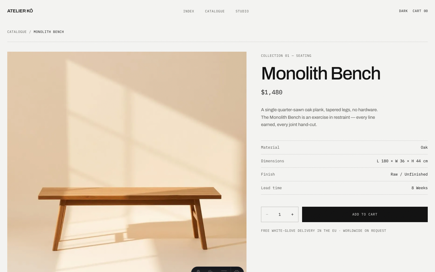 Atelier Ko website template — page 7