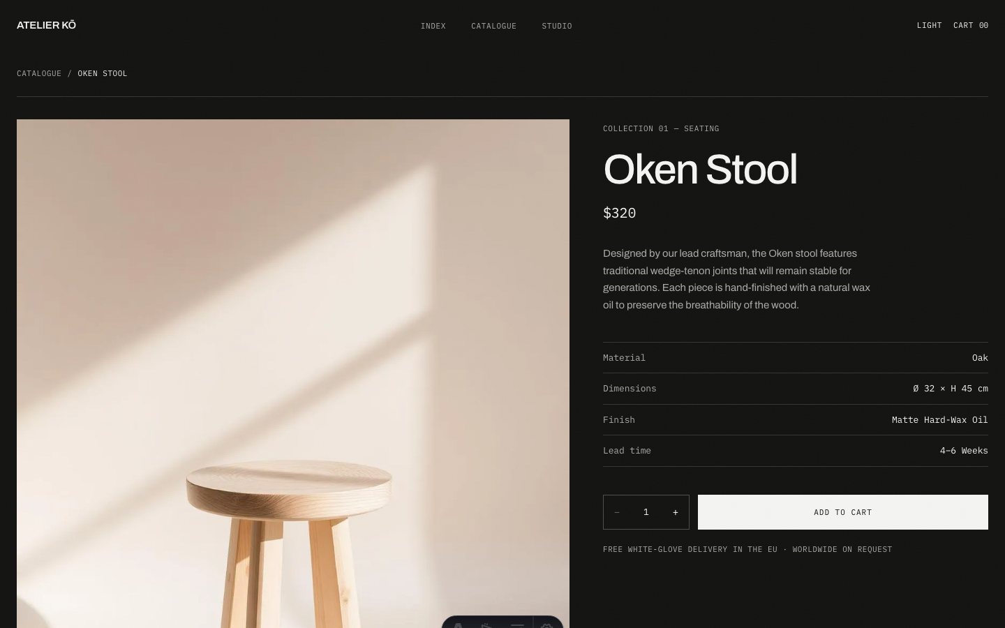 Atelier Ko website template — page 8
