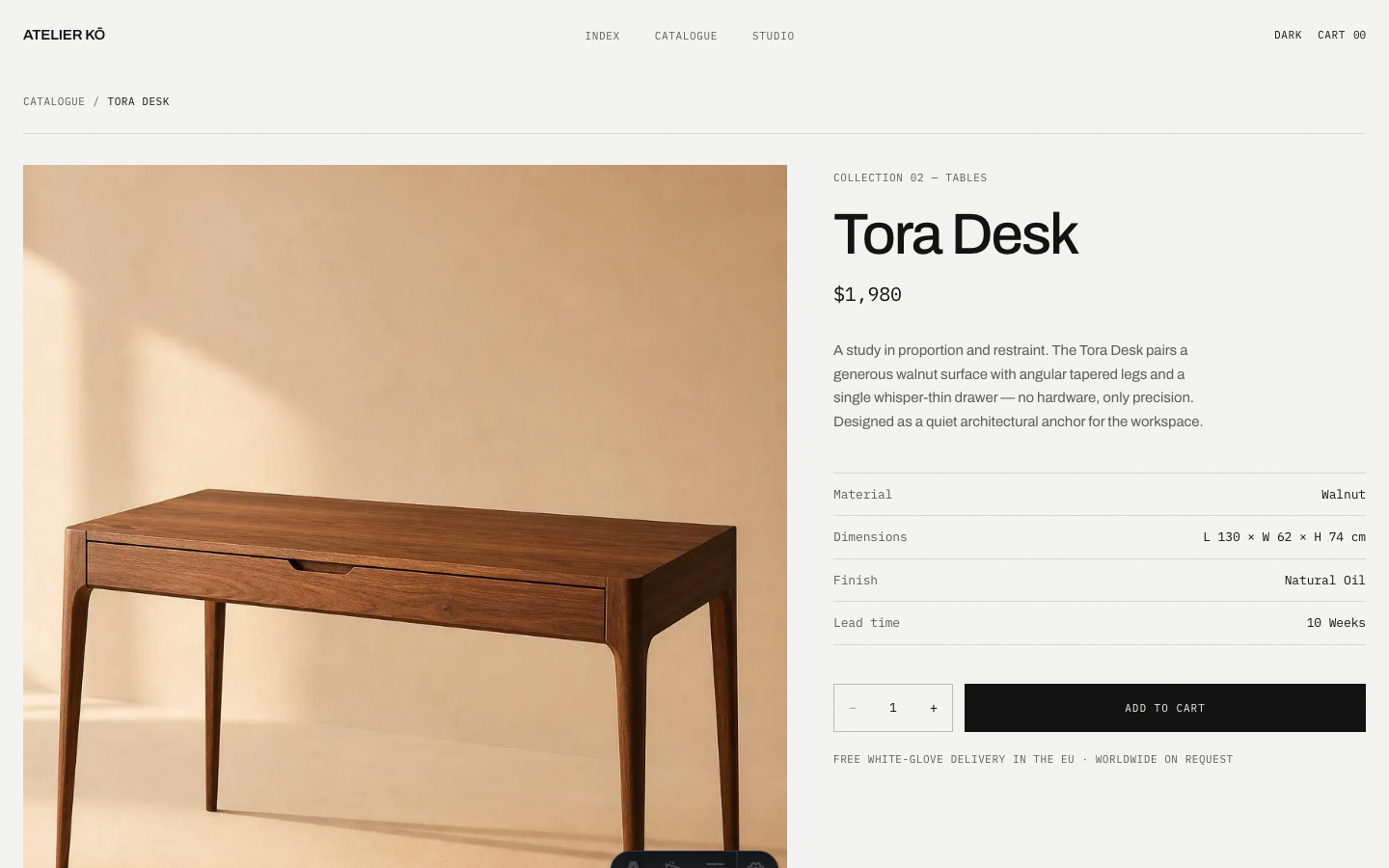 Atelier Ko website template — page 9