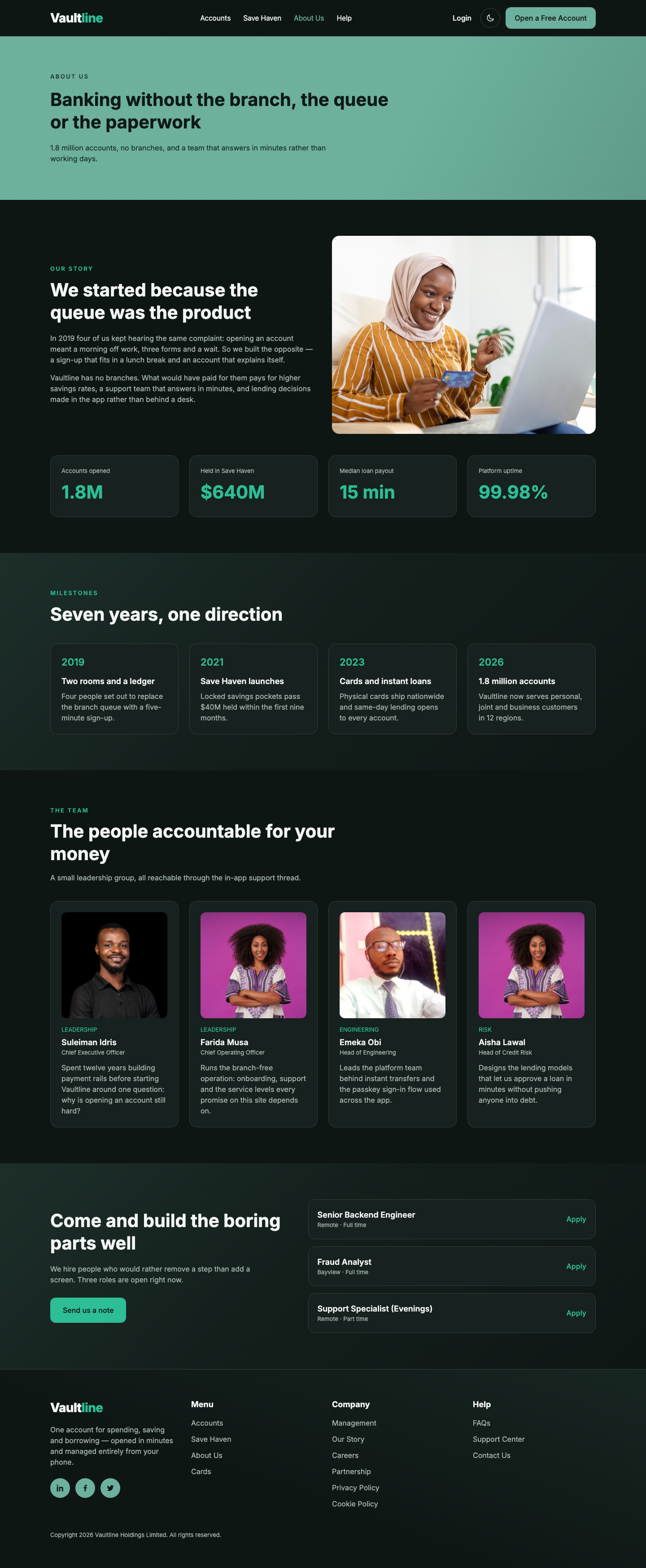 Vaultline website template preview 6