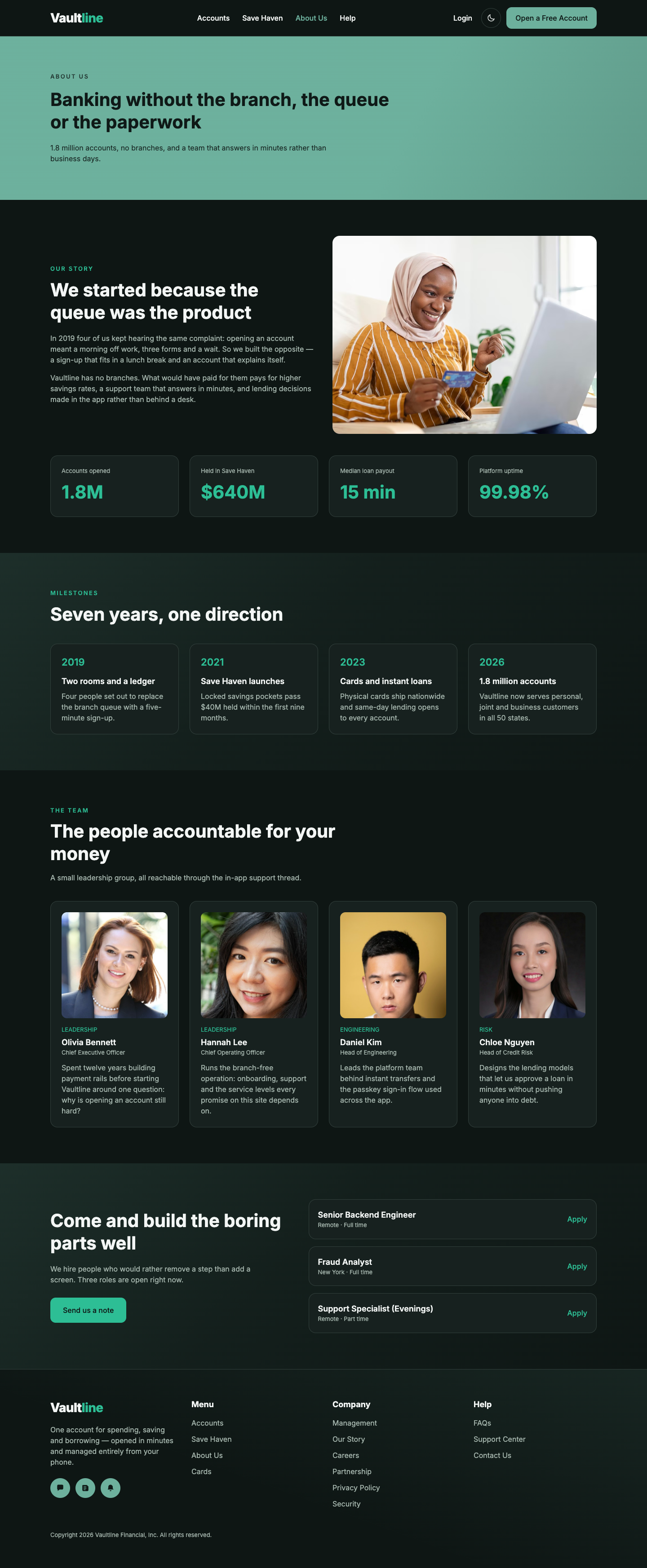 Vaultline website template preview 6
