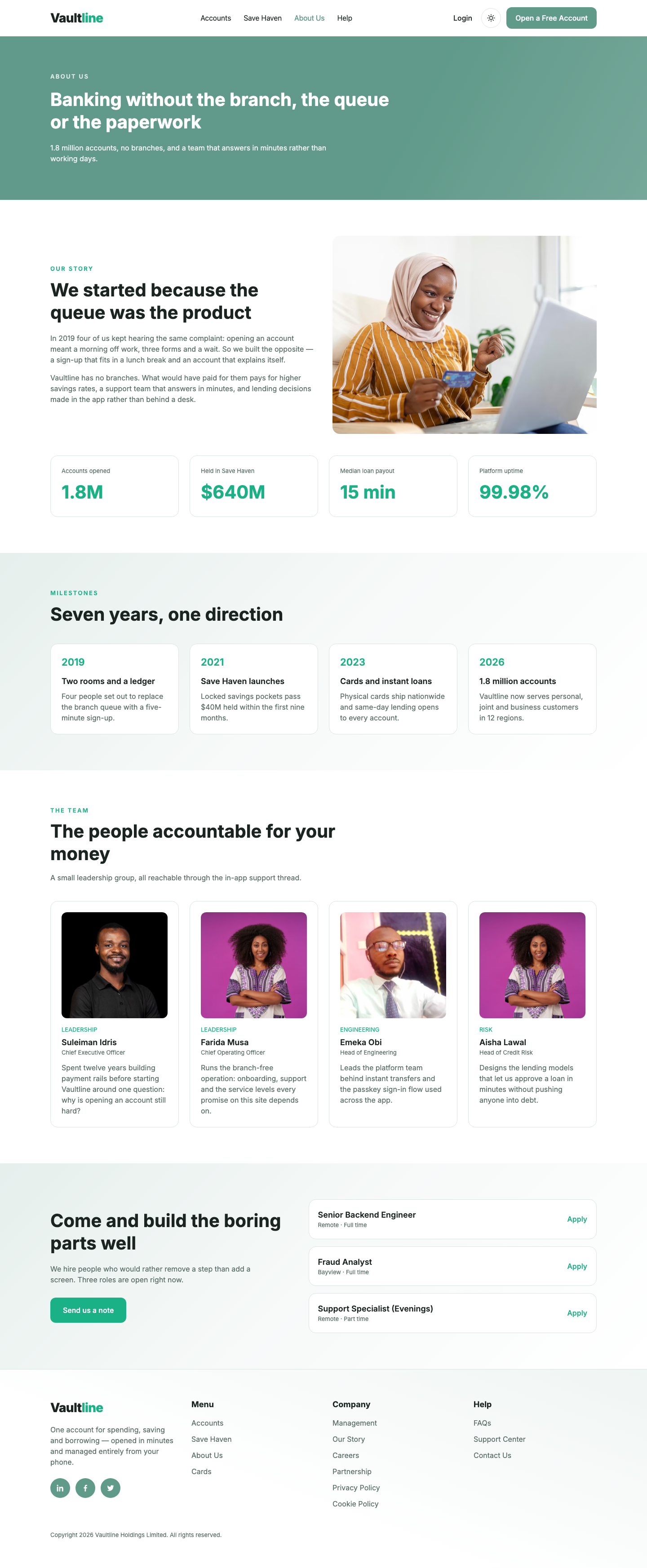 Vaultline website template preview 7