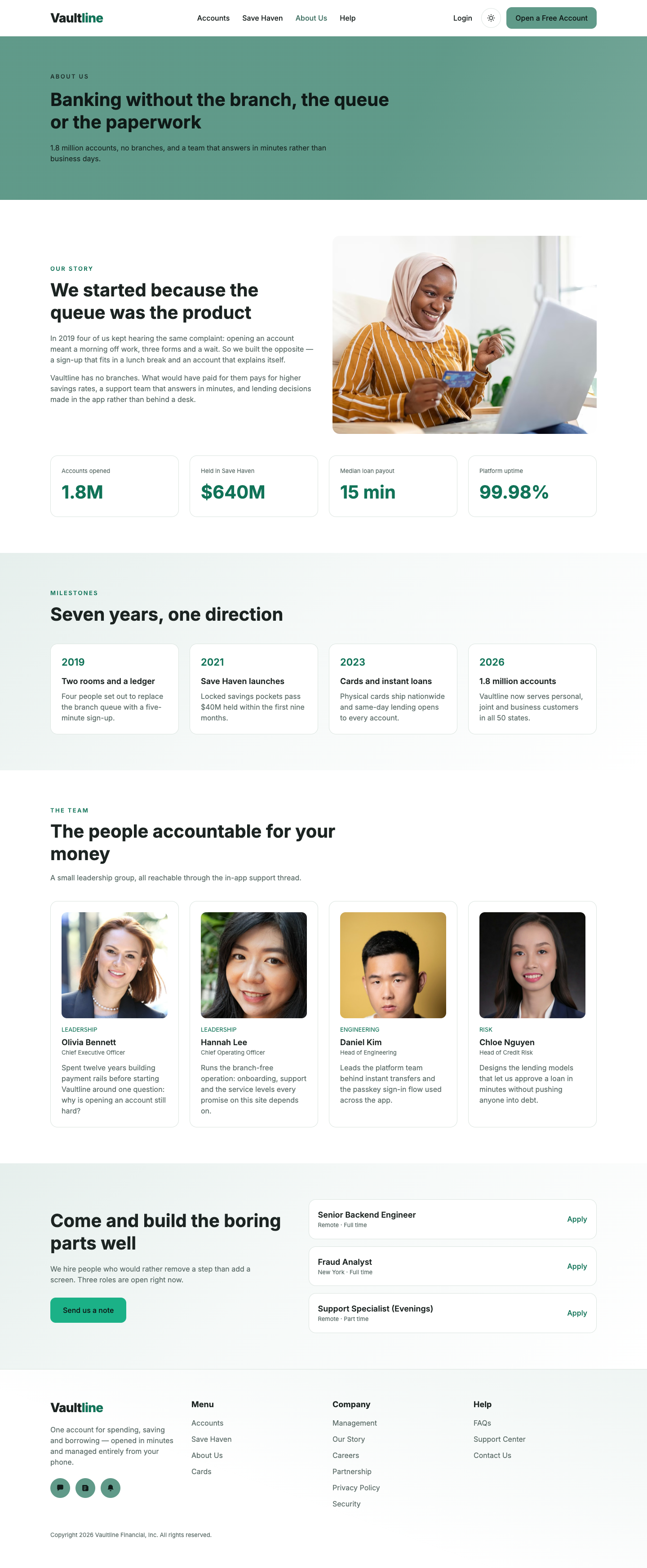 Vaultline website template preview 7