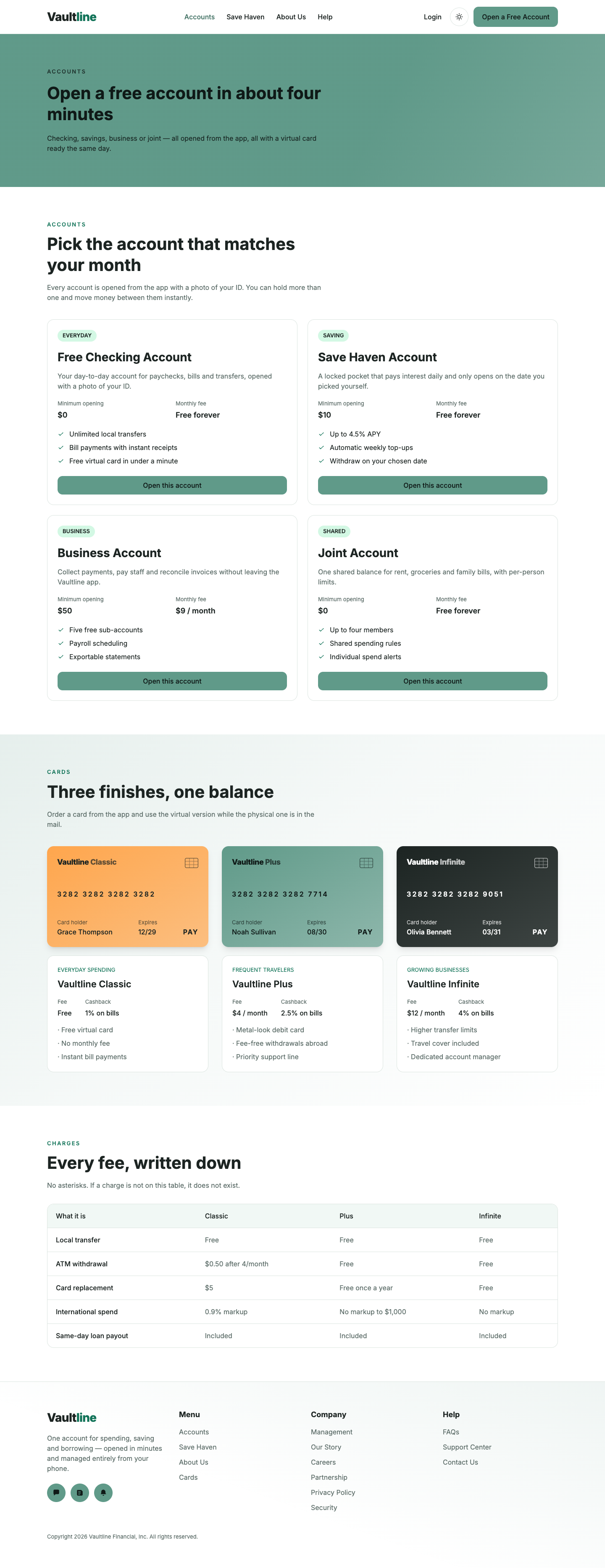Vaultline website template preview 8