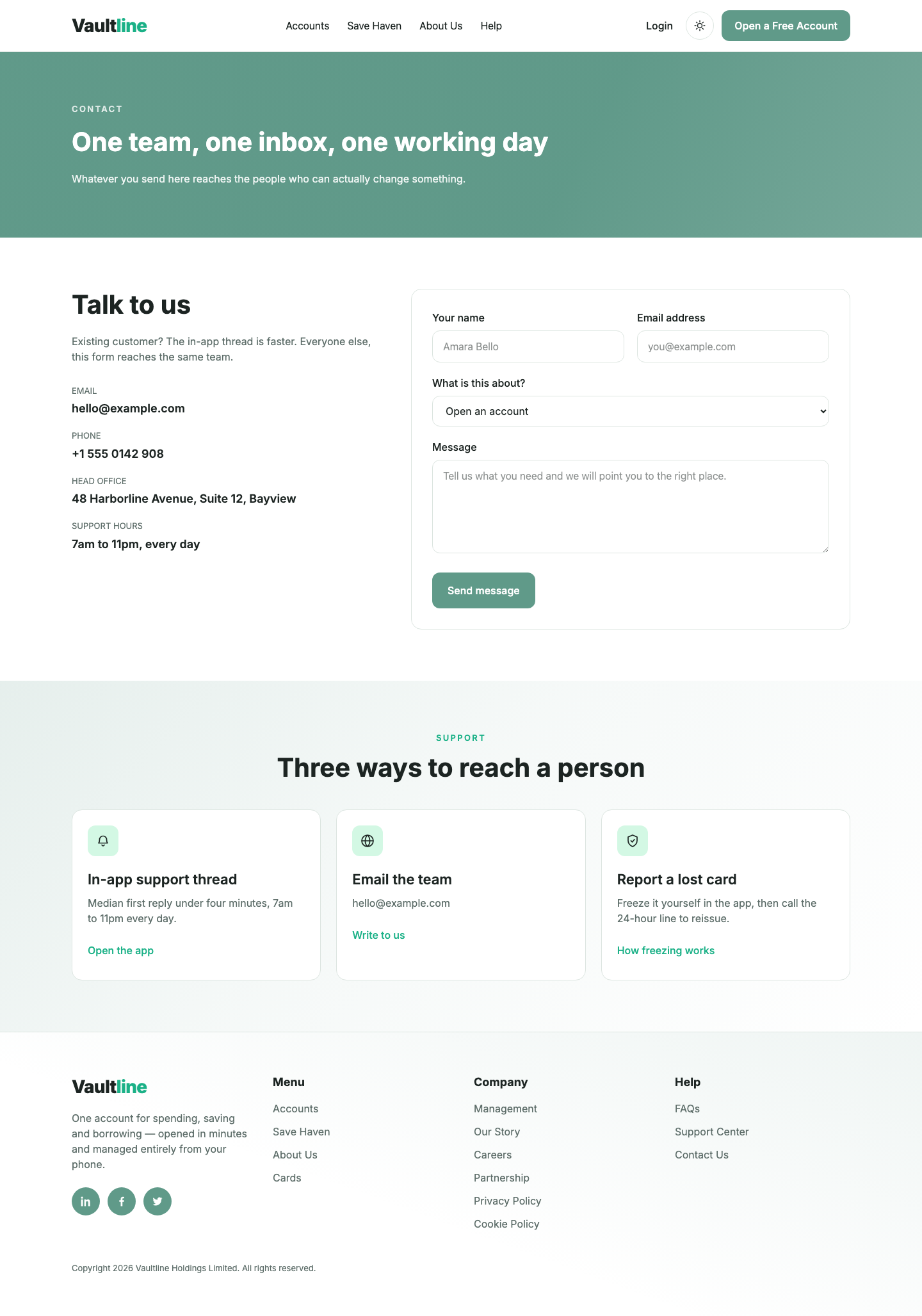 Vaultline website template preview 9