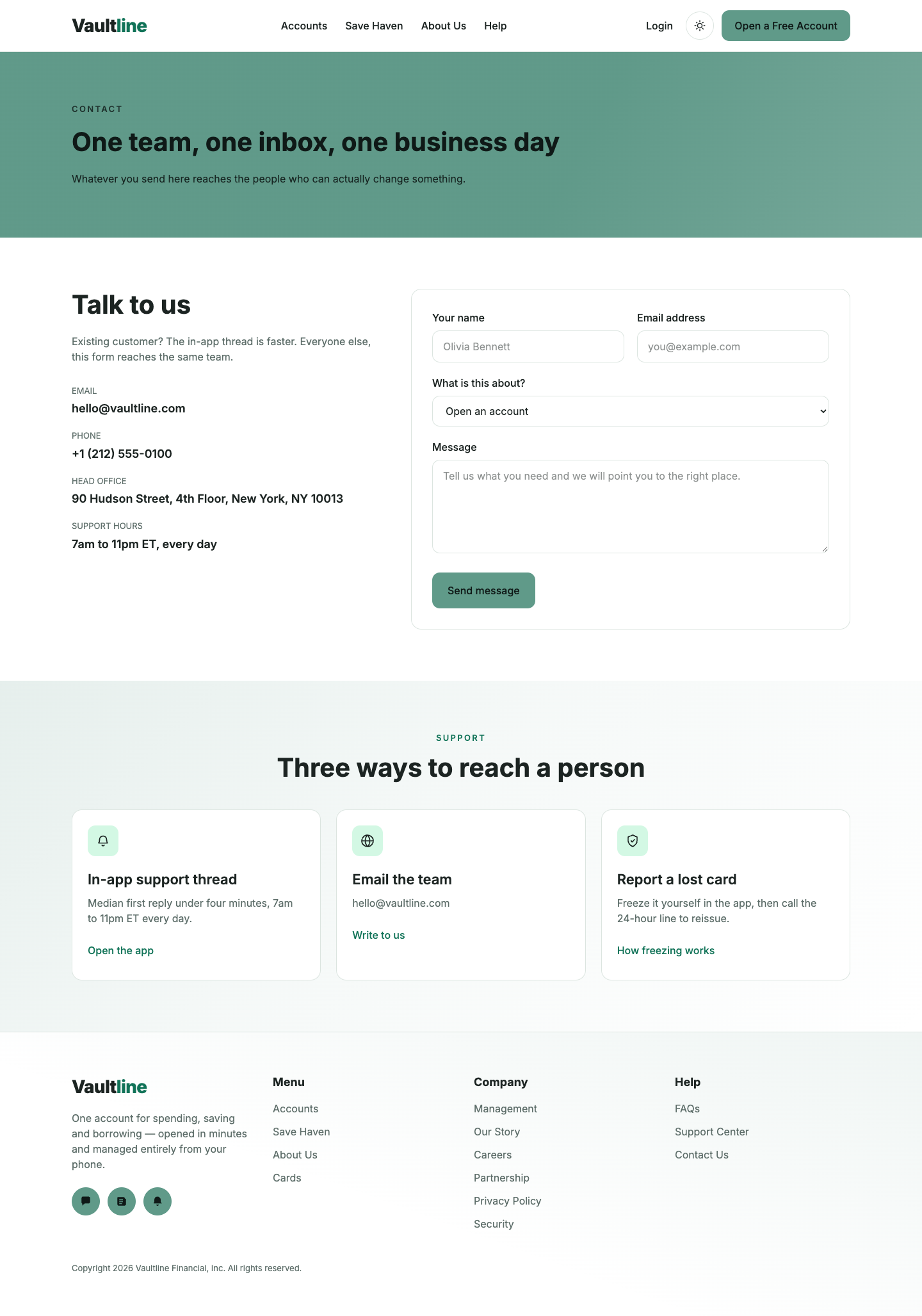 Vaultline website template preview 9