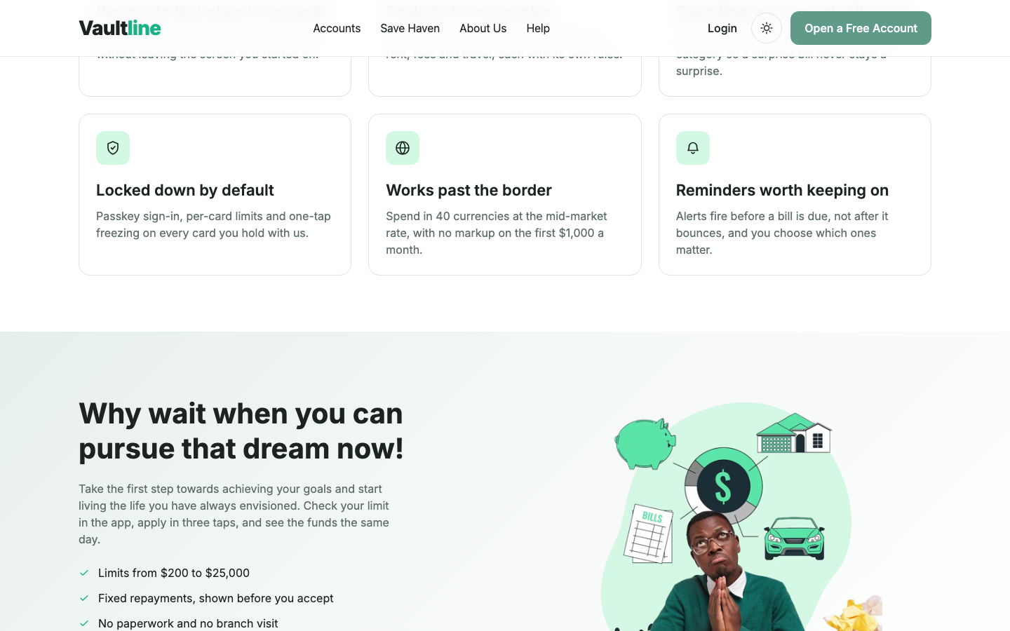 Vaultline website template preview 5