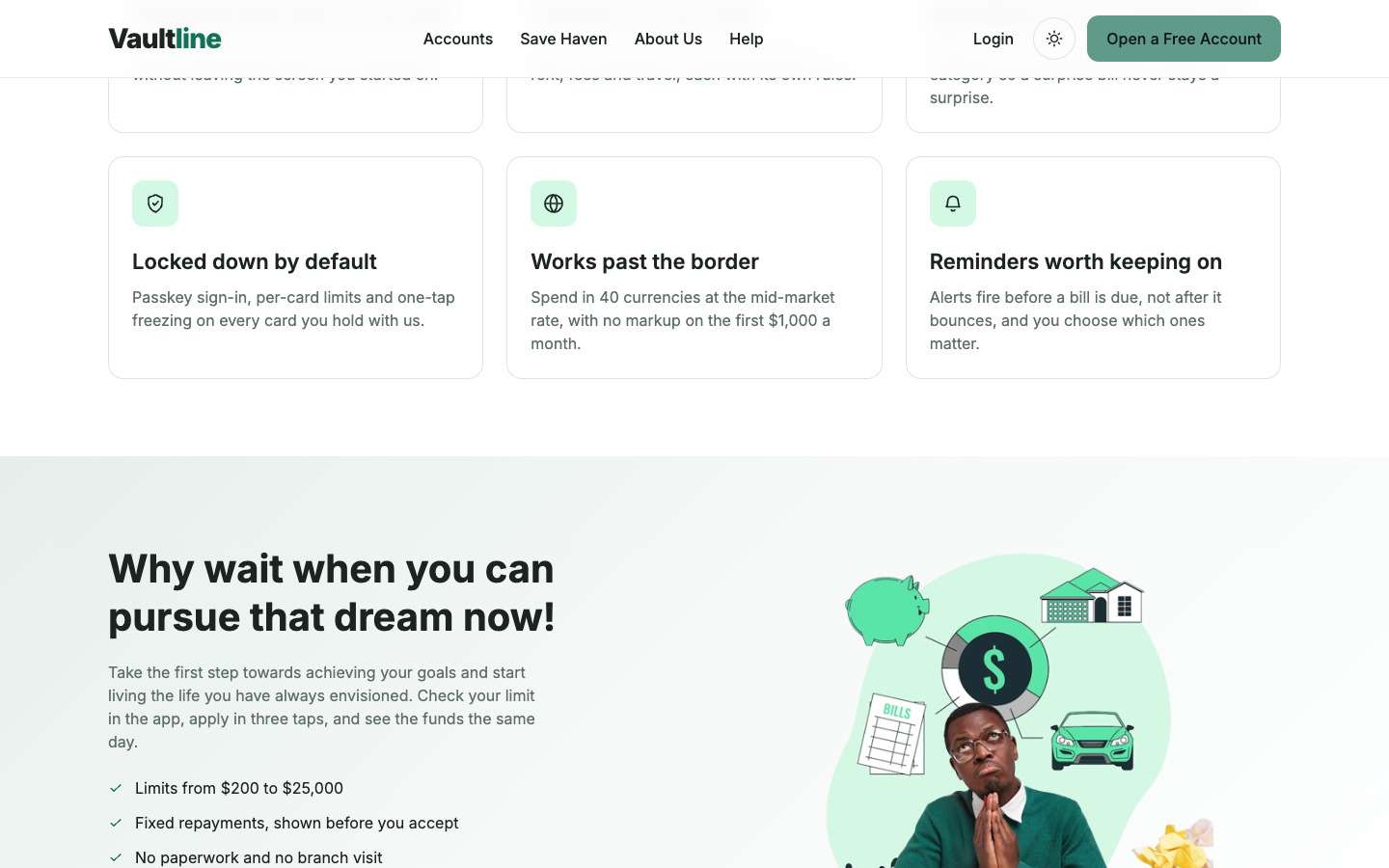 Vaultline website template preview 5