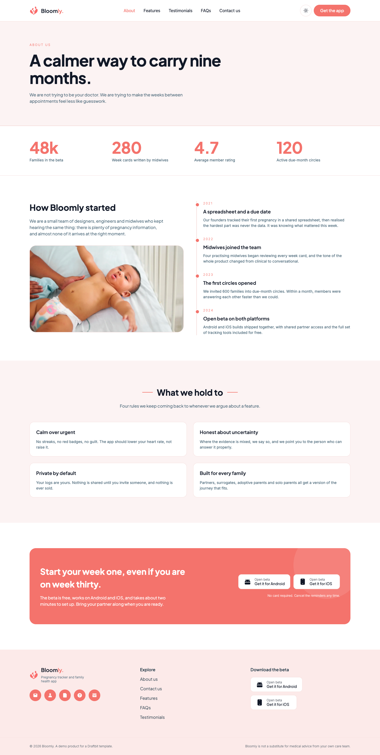 Bloomly website template preview 6