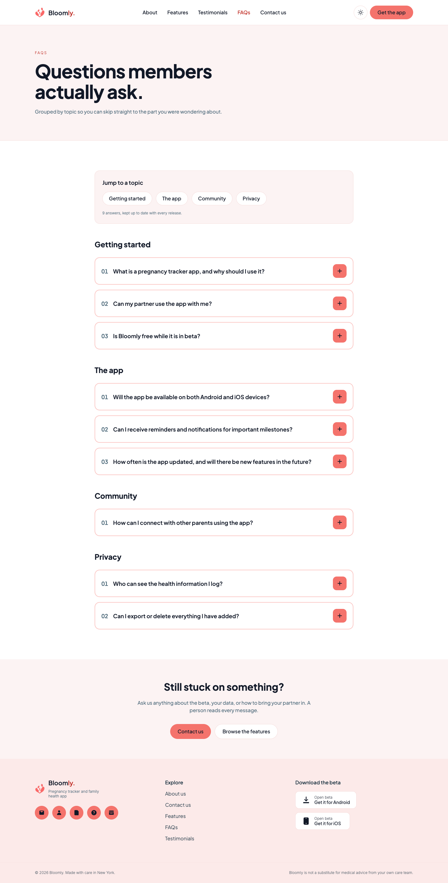 Bloomly website template preview 8