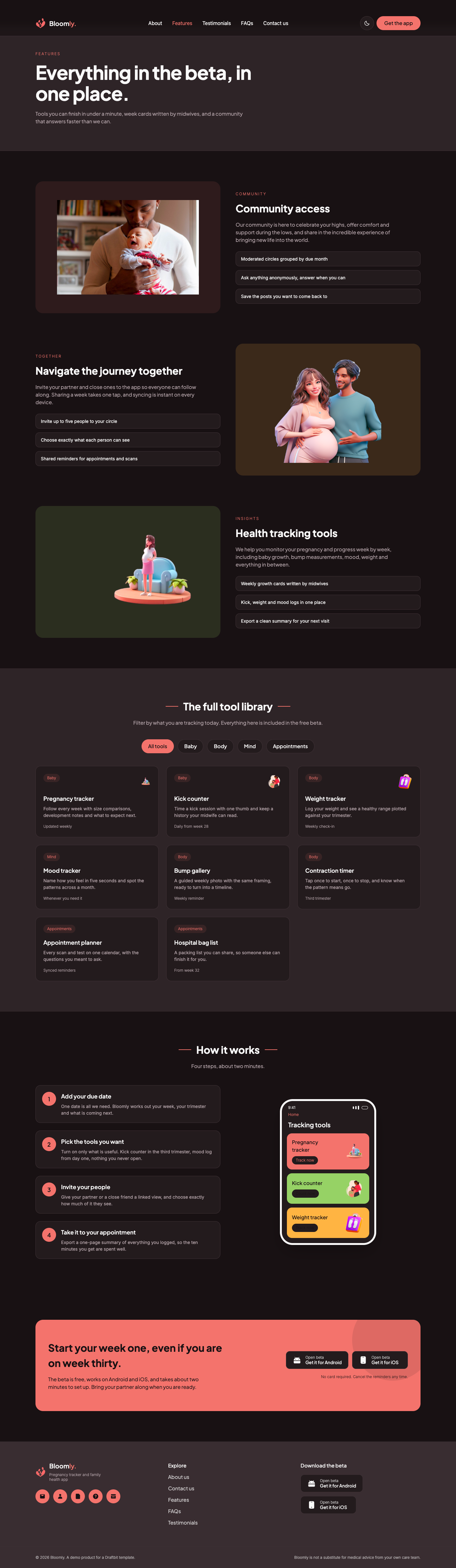 Bloomly website template preview 9