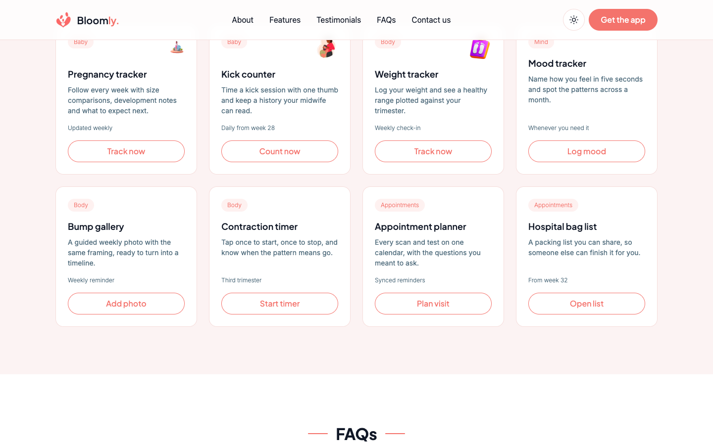 Bloomly website template preview 5