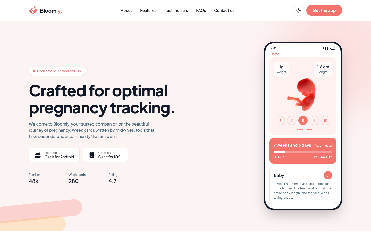 Bloomly website template preview
