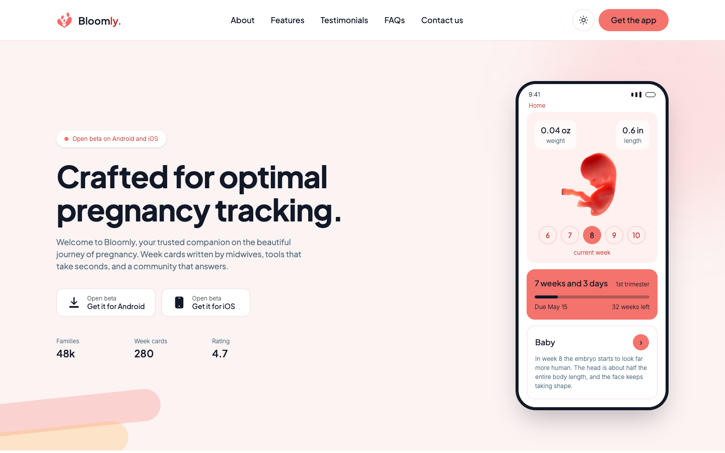 Bloomly website template preview
